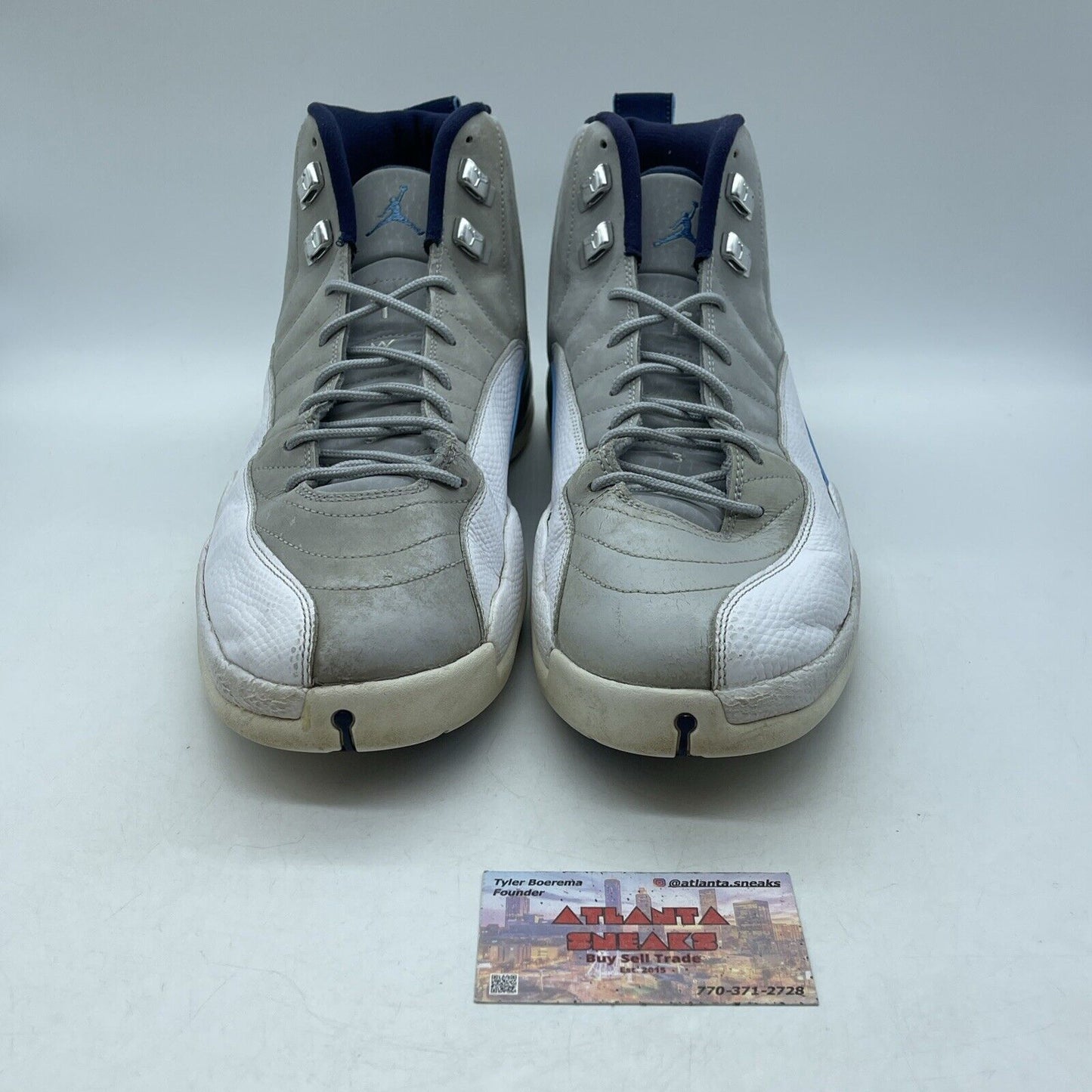 Size 13 - Air Jordan 12 Retro Grey University Blue Suede Leather (130690-007)