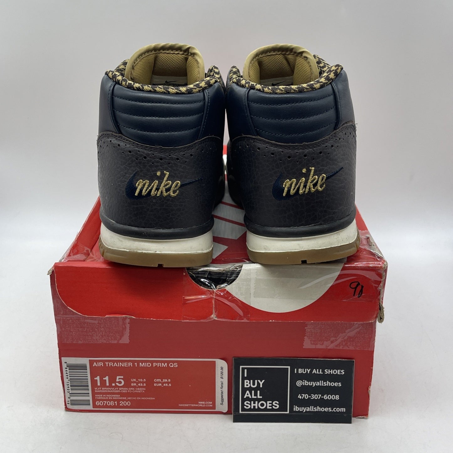 Size 11.5 - Nike Air Trainer 1 Prm Qs Mid Brogue (607081-200)