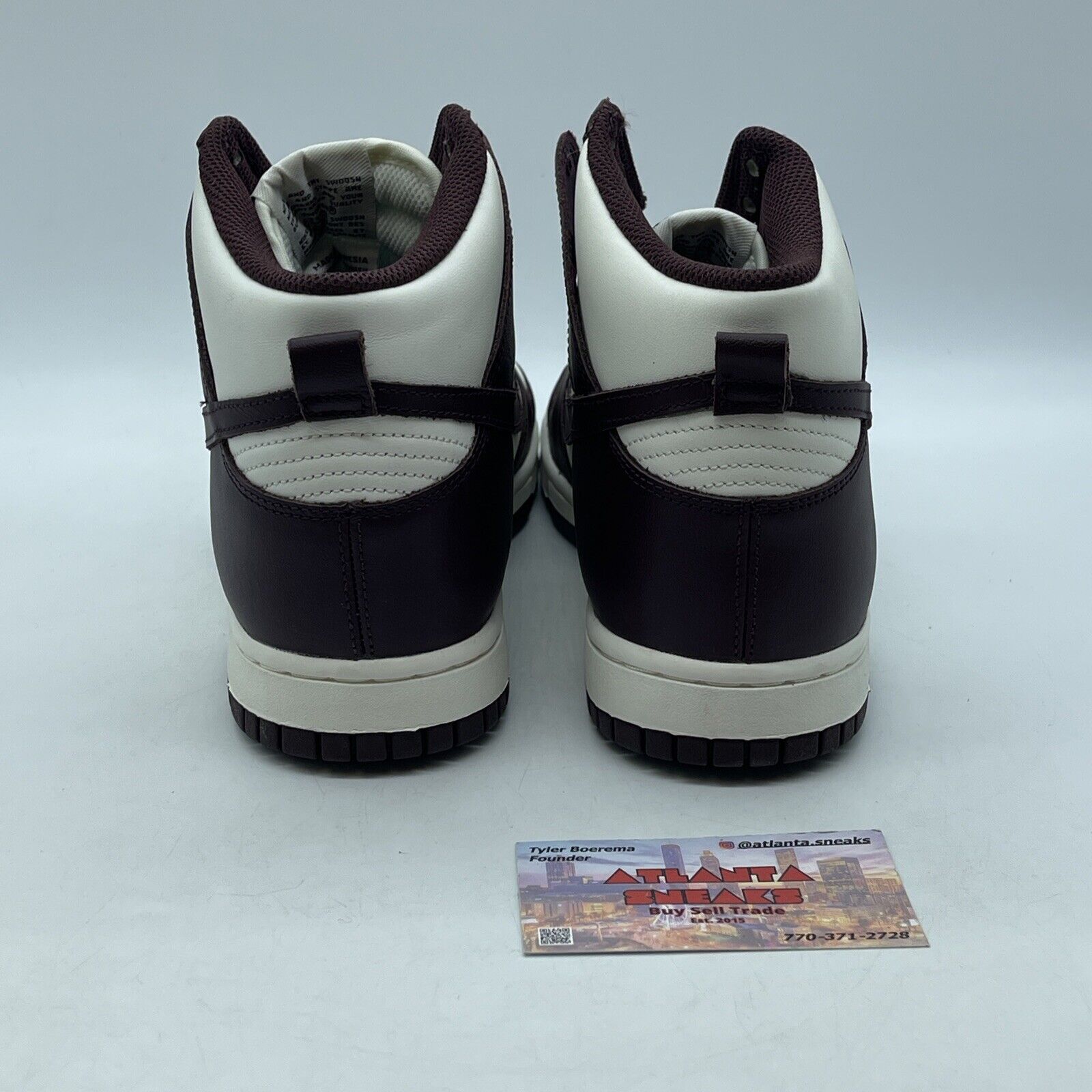 Size 9.5W- Nike Dunk High Burgundy Crush White Leather (DD1869-601)