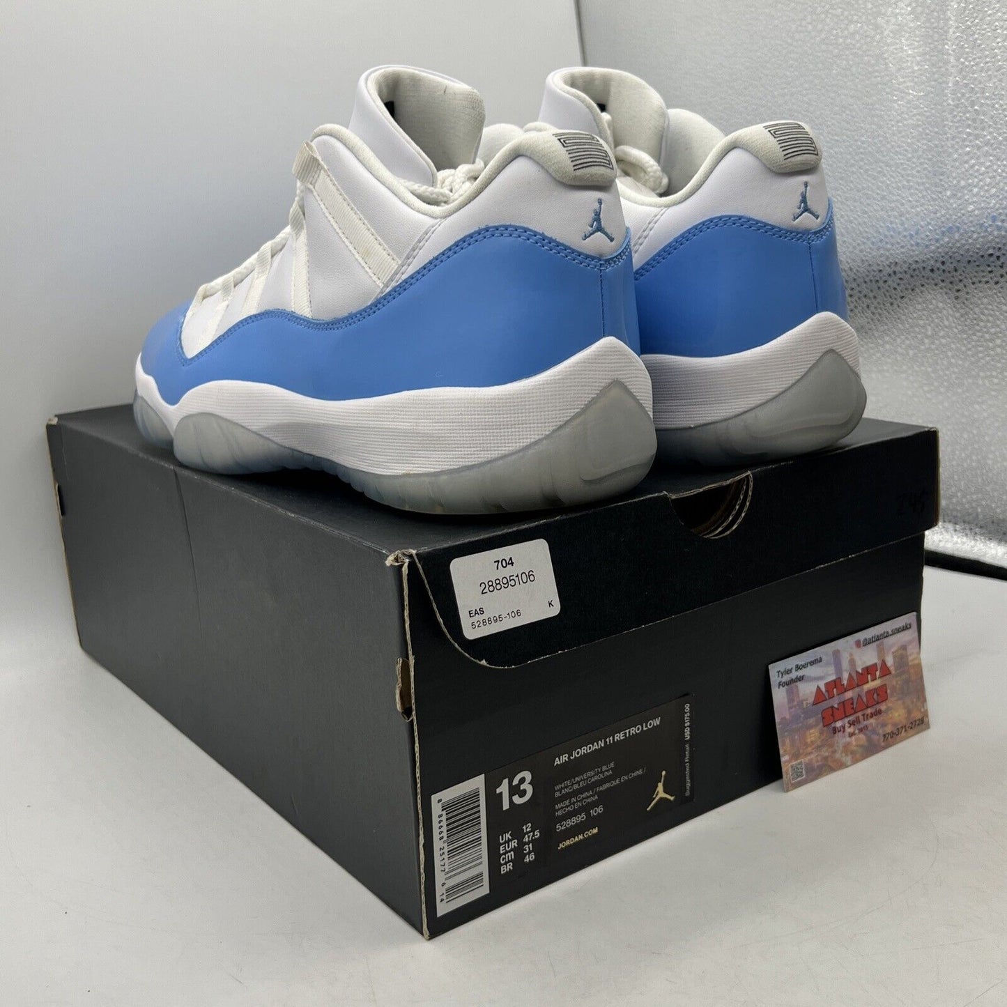 Size 13 - Jordan 11 Retro Low UNC 2017 White Leather Icey (528895-106)