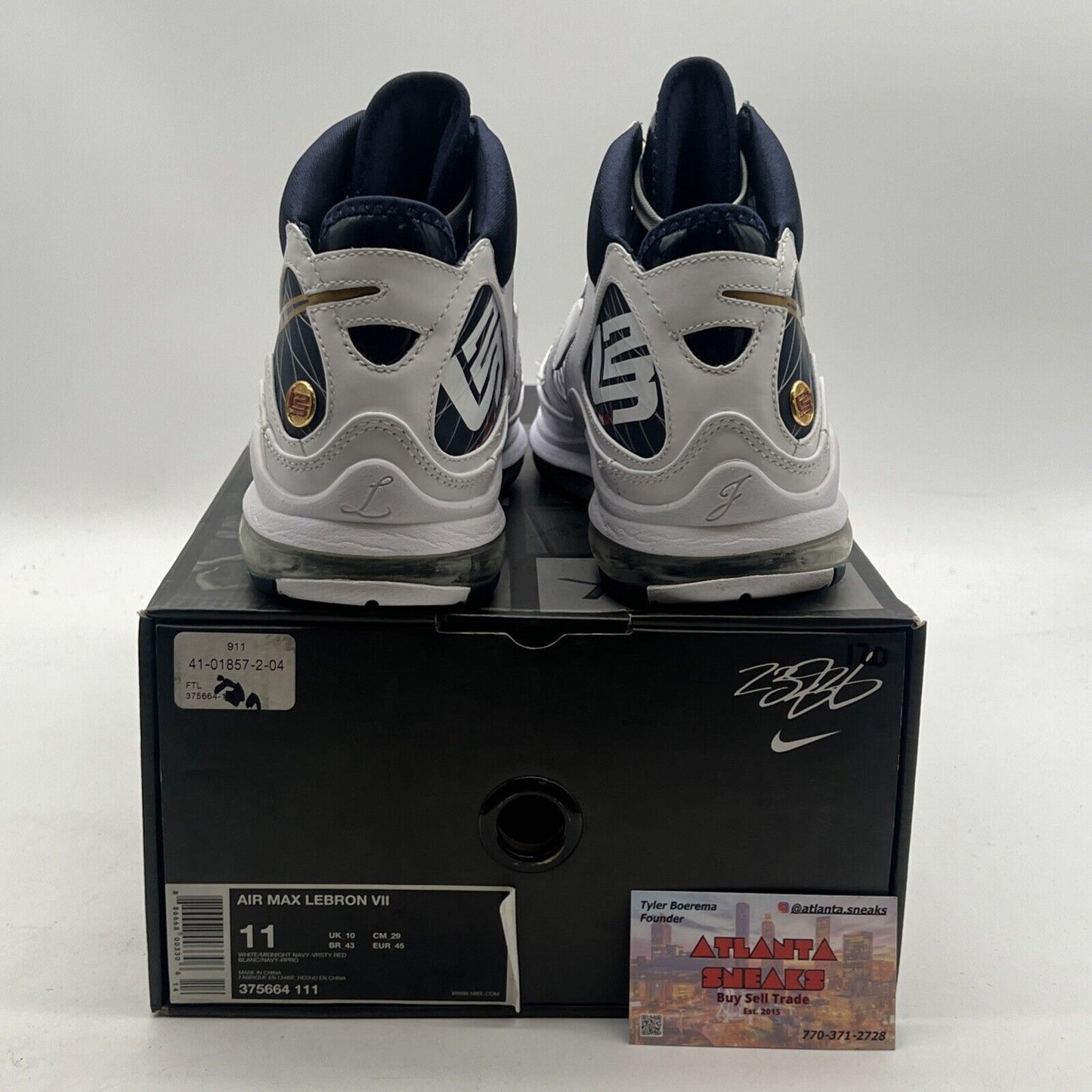 Size 11 - Nike Air Max LeBron 7 White Midnight Navy (375664-111)