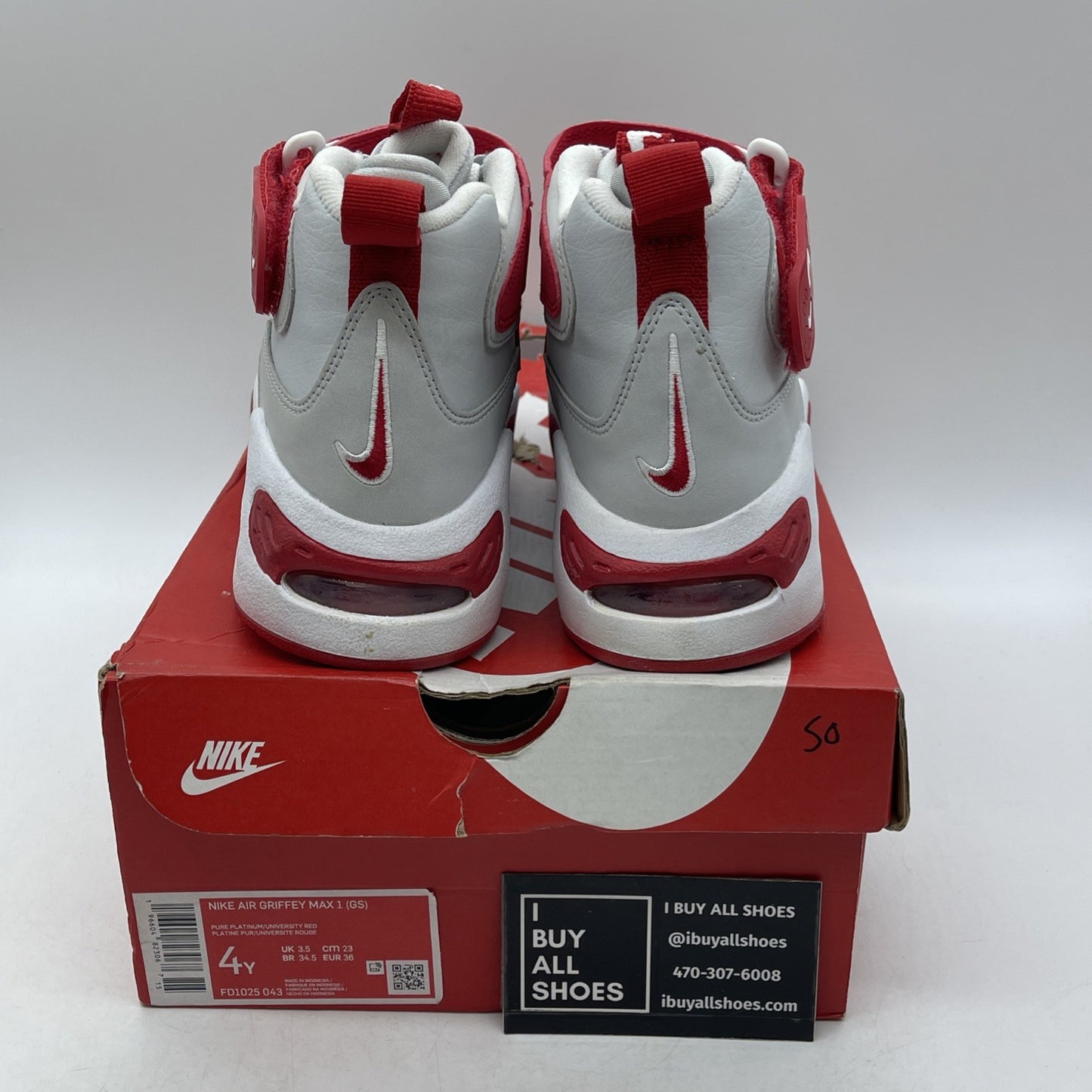 Size 4Y (GS) - Nike Air Griffey Max I Mid Rouge (FD1025-043)