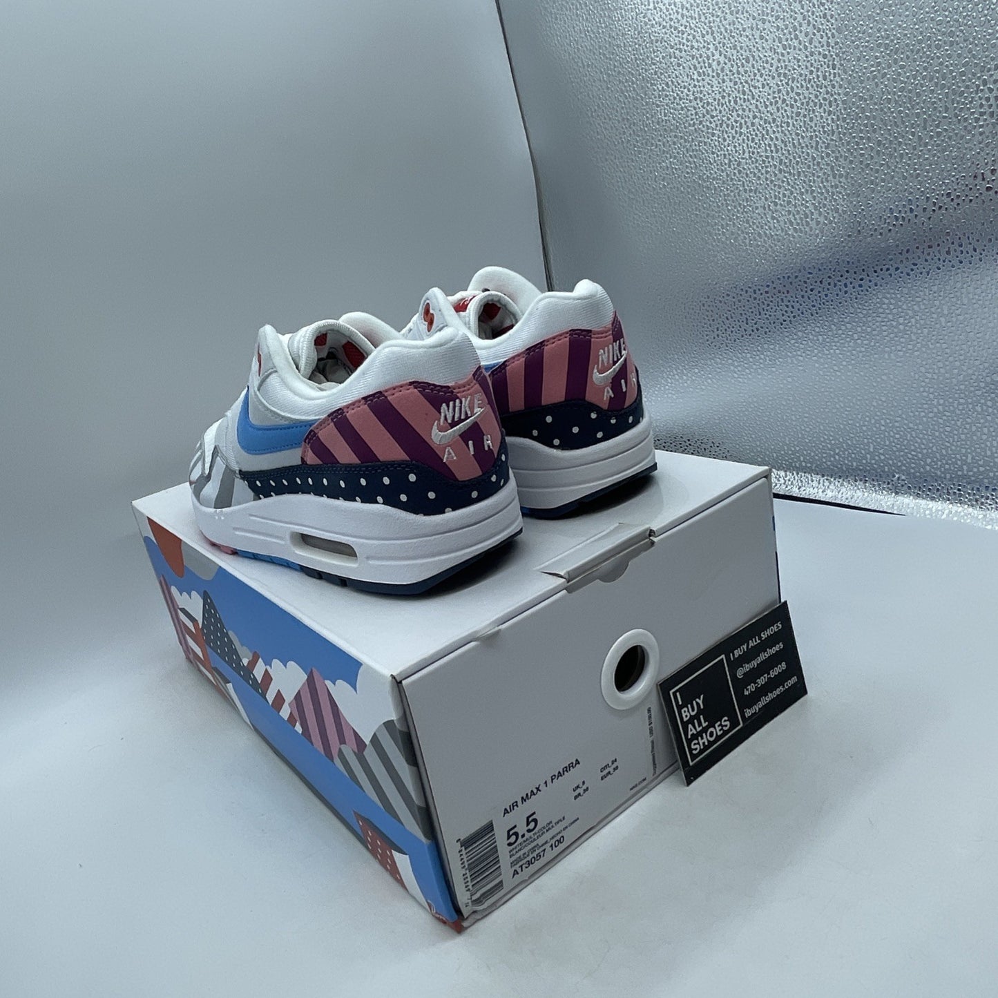 Size 5.5 - Parra x Nike Air Max 1 White (AT3057-100)