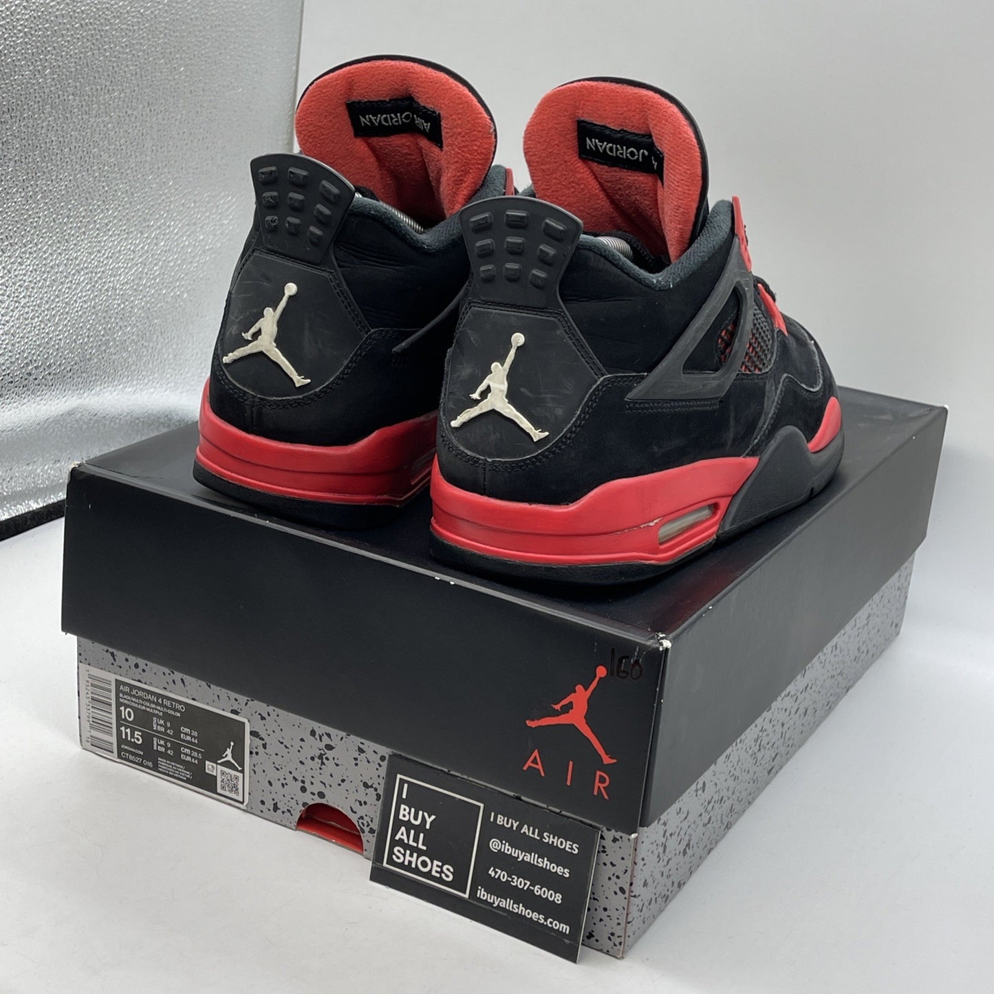 Size 10 - Jordan 4 Retro Mid Red Thunder Black White Suede (CT8527-016)