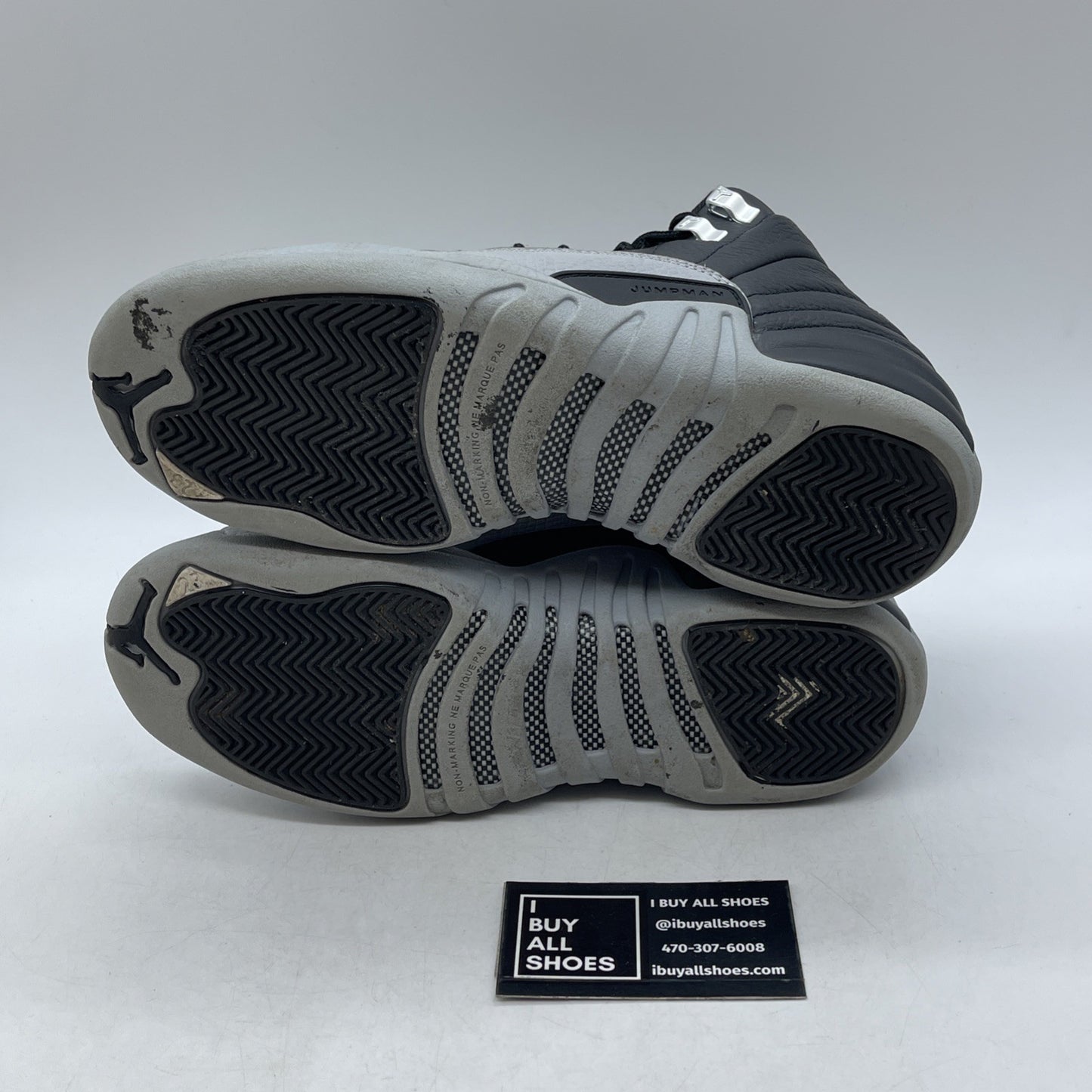 Size 6.5Y - Nike Air Jordan 12 Retro GS Black Wolf Grey White (153265-010)