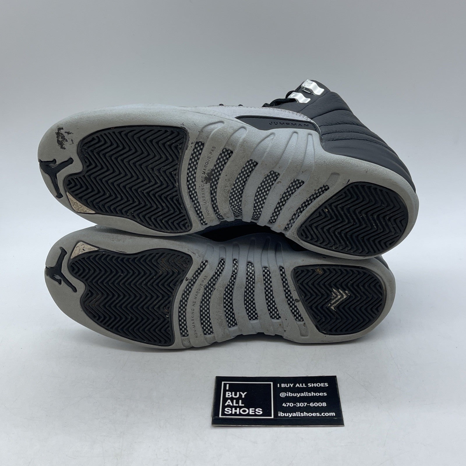 Size 6.5Y - Nike Air Jordan 12 Retro GS Black Wolf Grey White (153265-010)