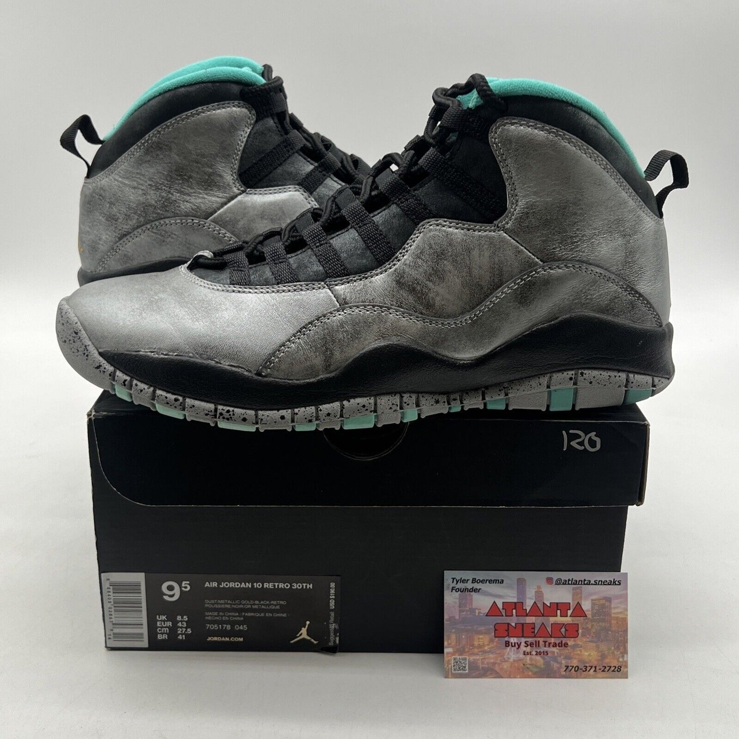 Size 9.5 - Air Jordan 10 Retro Lady Liberty Black Grey Leather (705178-045)