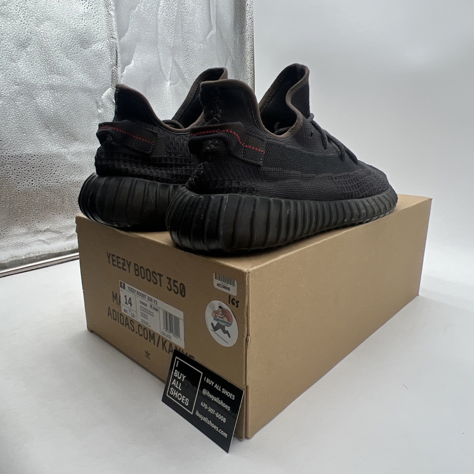 Size 14 - adidas Yeezy Boost 350 V2 Low Black Non-Reflective (FU9006)