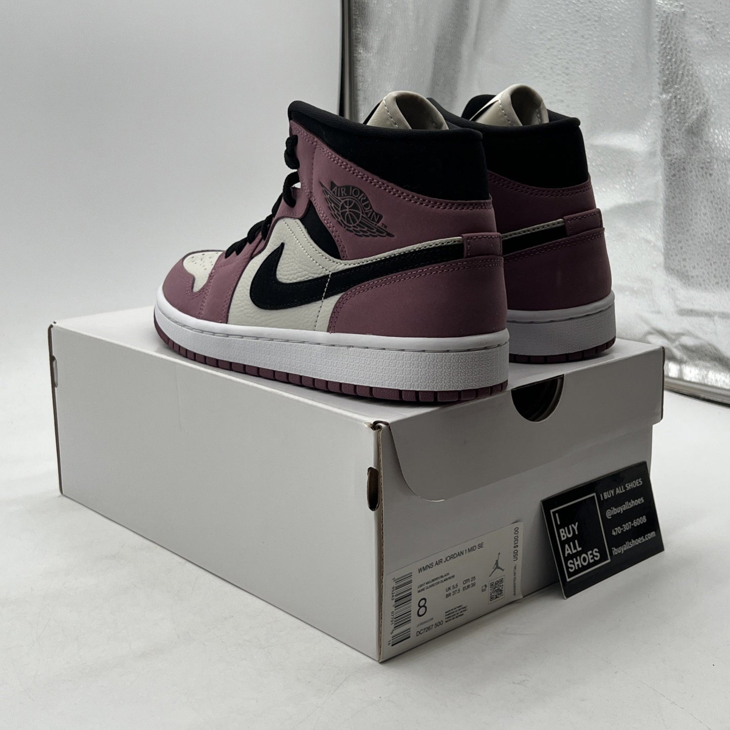 Size 8W - Air Jordan Retro 1 Mid Mulberry Pink  (DC7267-500)