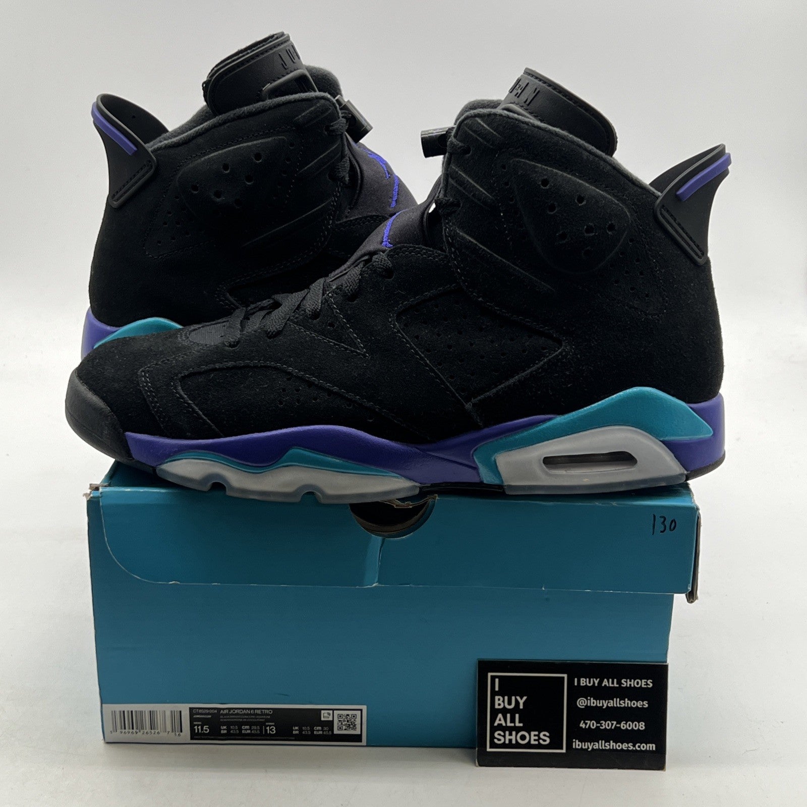Size 11.5 - Air Jordan 6 Retro Aqua (CT8529-004)