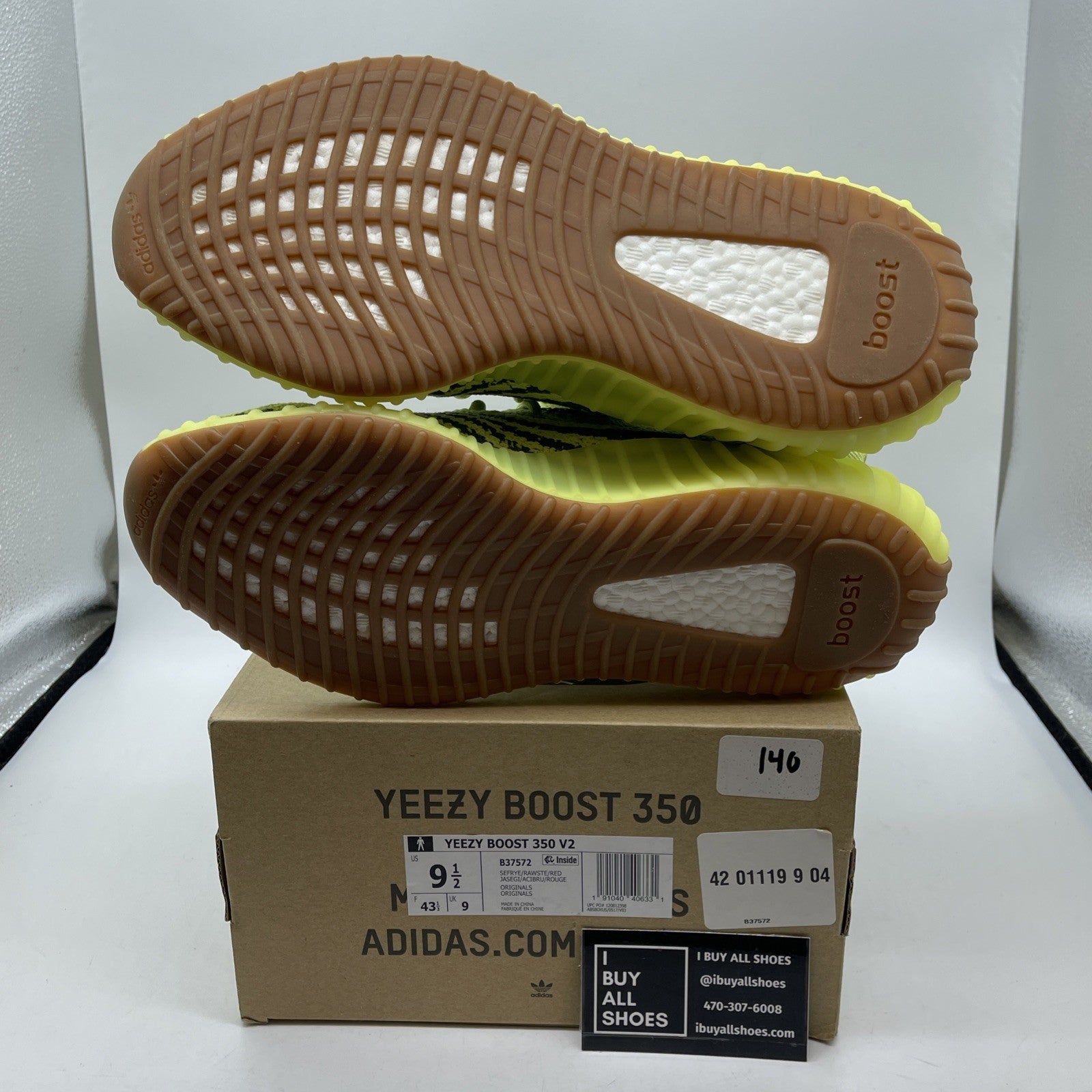 Size 9.5 - adidas Yeezy Boost 350 V2 Low Semi Frozen Yellow Suede (B37572)