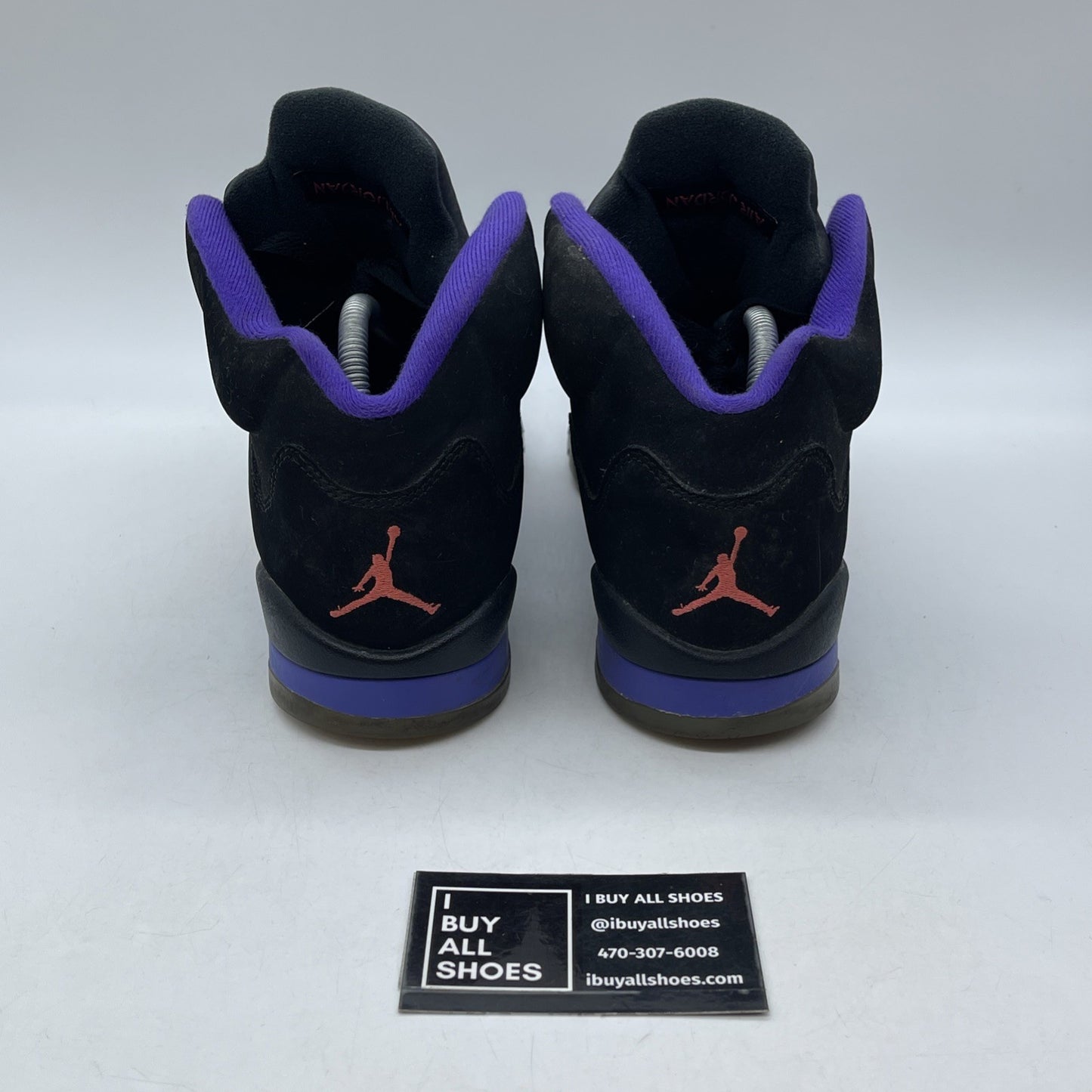 Size 9Y (GS) - Jordan 5 Retro Mid Raptors Black Purple Suede (440892-017)