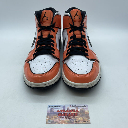 Size 9 - Air Jordan 1 SE Mid Turf Orange Black White Leather (DD6834-802)