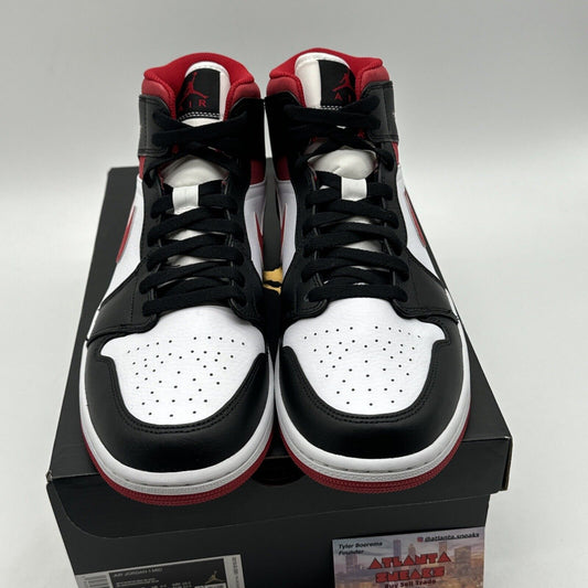Size 10.5 - Jordan 1 Mid Metallic Red Gym Red Black Suede Leather Mid Blanc OG
