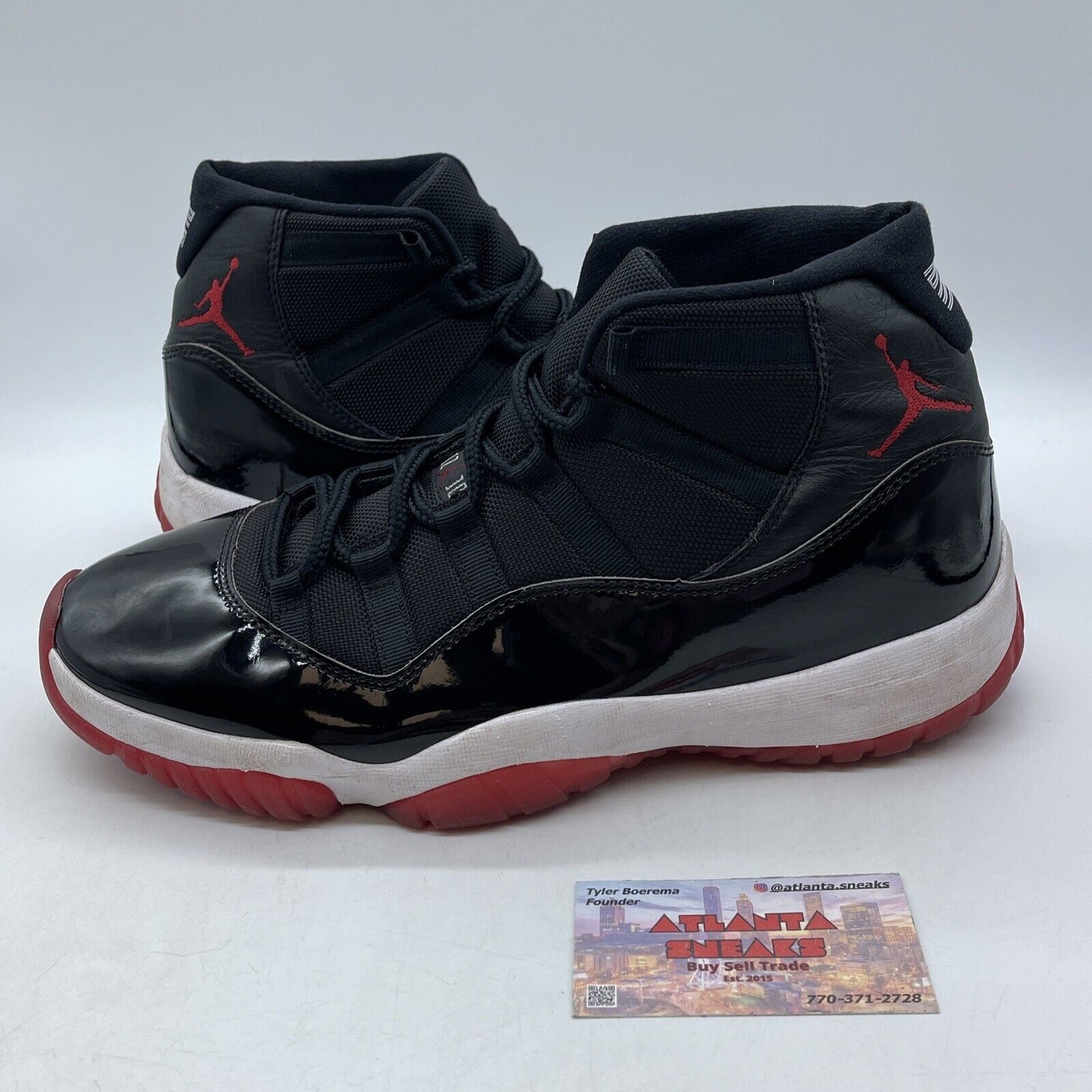 Size 11.5 - Jordan 11 Retro High Bred Red Black White Leather (378037-061)