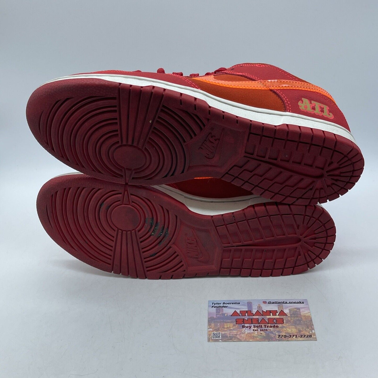 Size 8.5 - Nike Dunk Low ATL Red Orange White Suede Leather (FD0724-657)