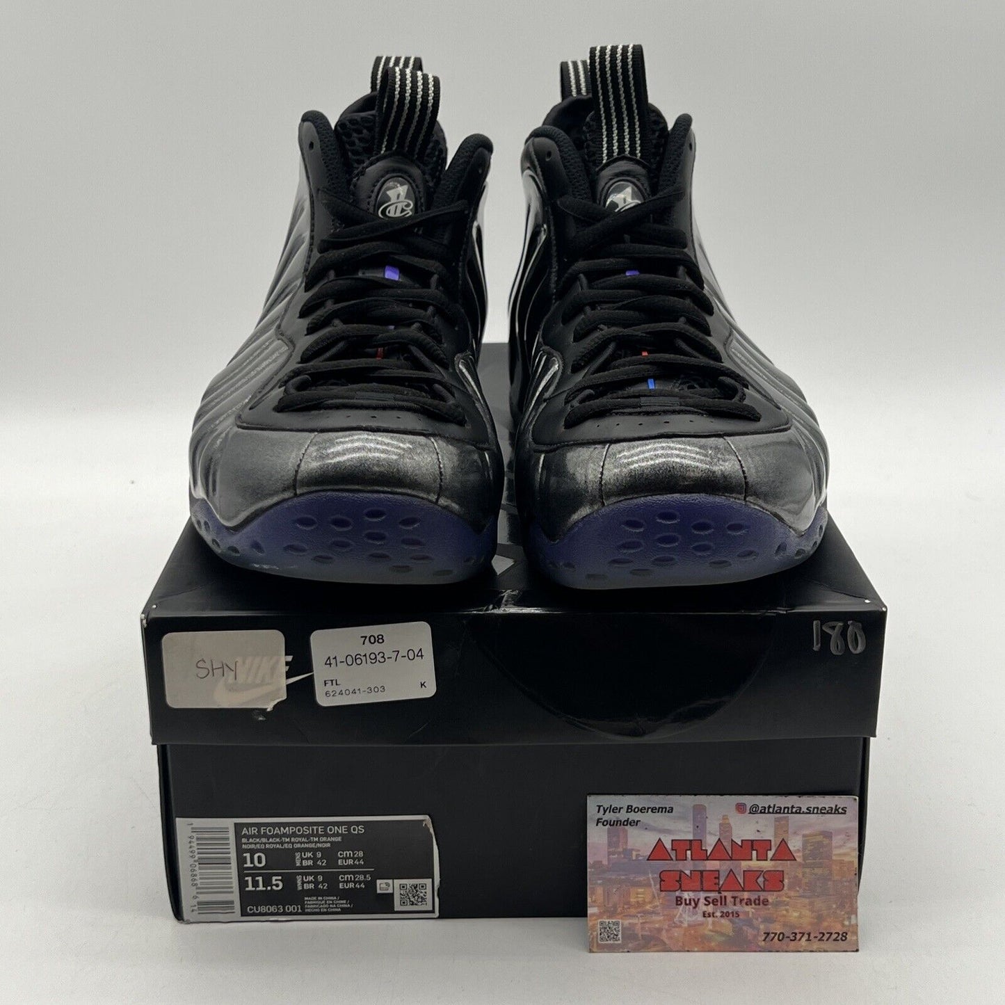 Size 10 - Nike Air Foamposite One QS Gradient Soles Black Purple (CU8063-001)