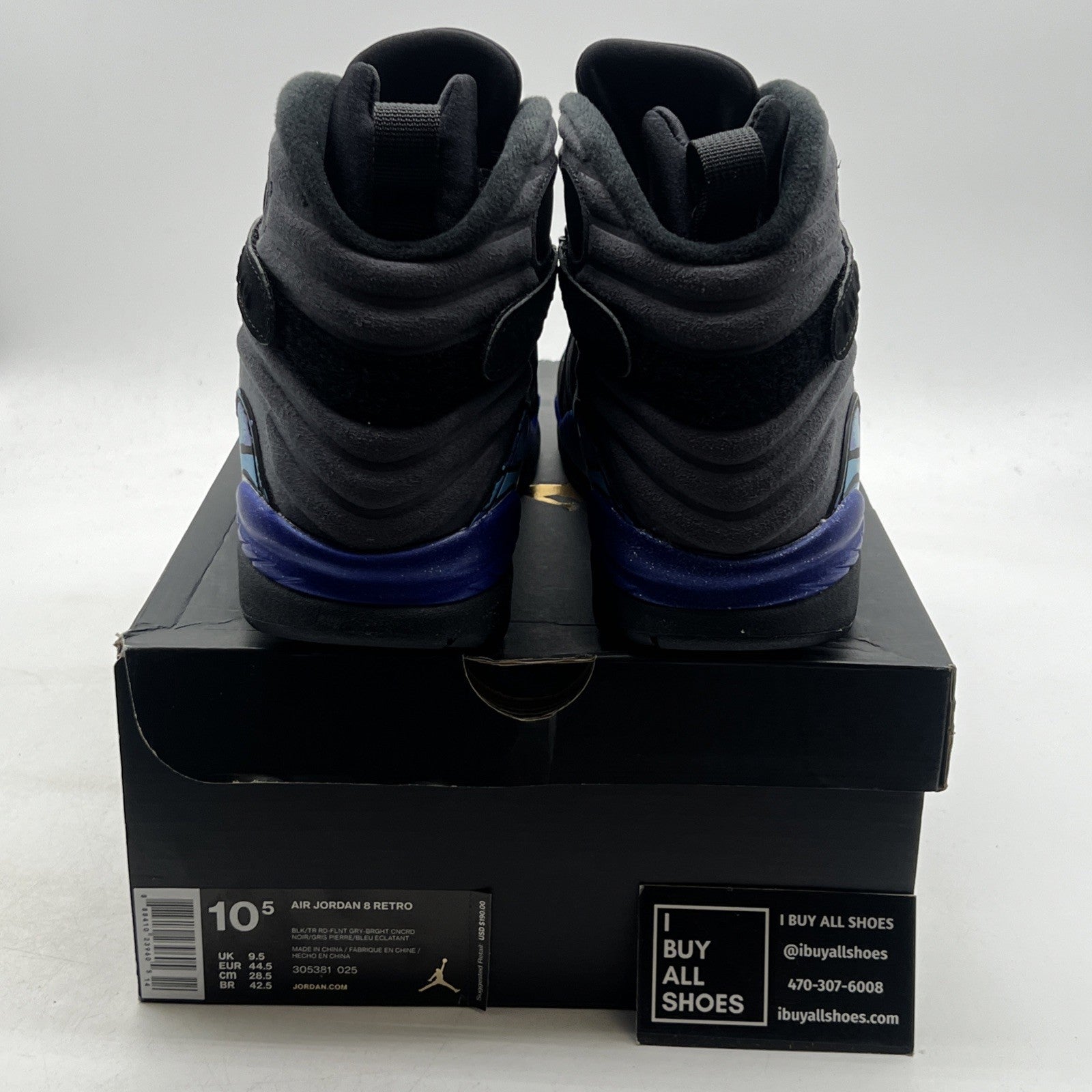 Size 10.5 - Air Jordan 8 Retro Aqua 2015 (305381-025)