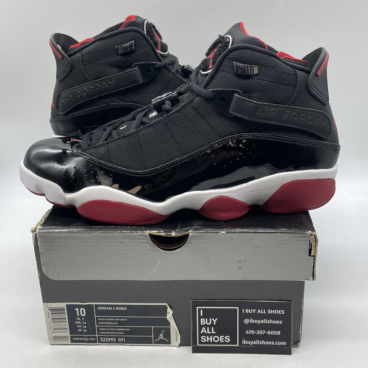 Size 10 - Air Jordan 6 Rings 2013 Bred (322992-071)