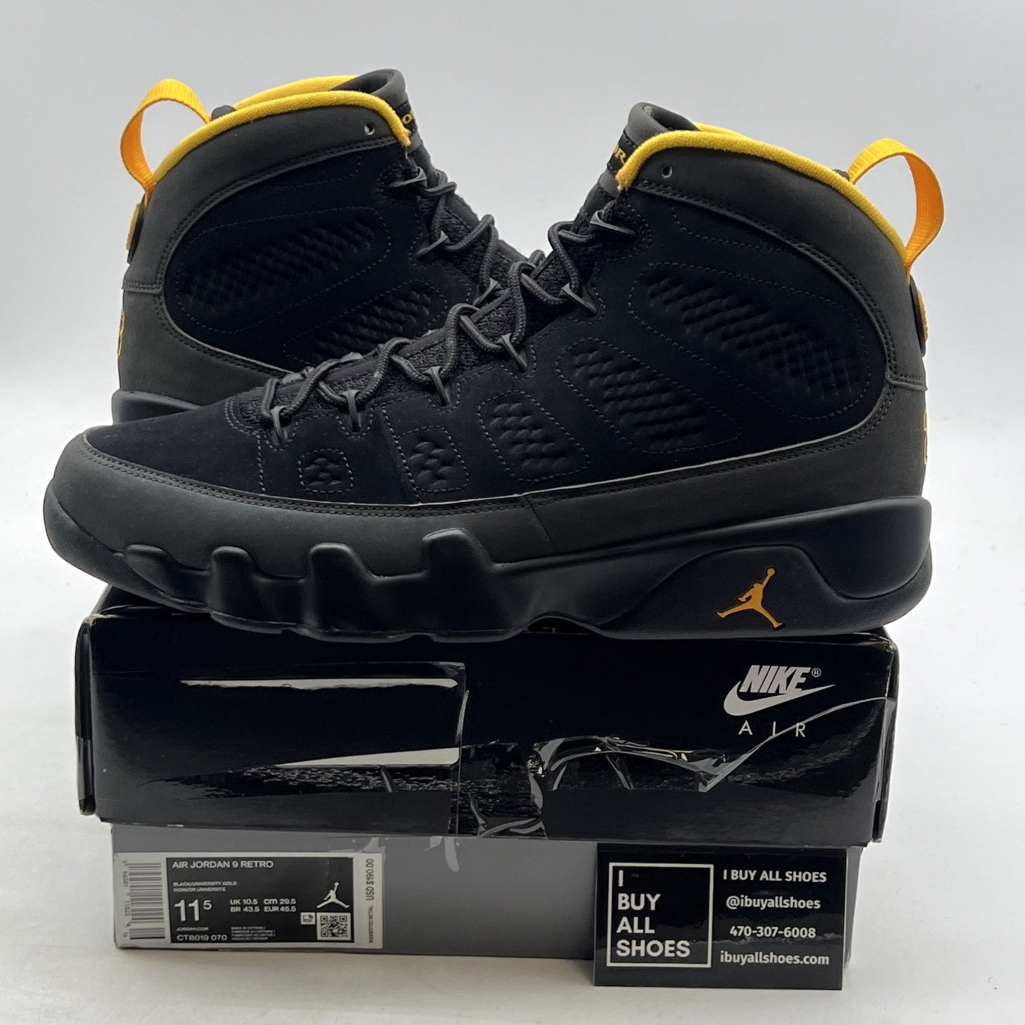 Size 11.5 - Air Jordan 9 Retro Black (CT8019-070)