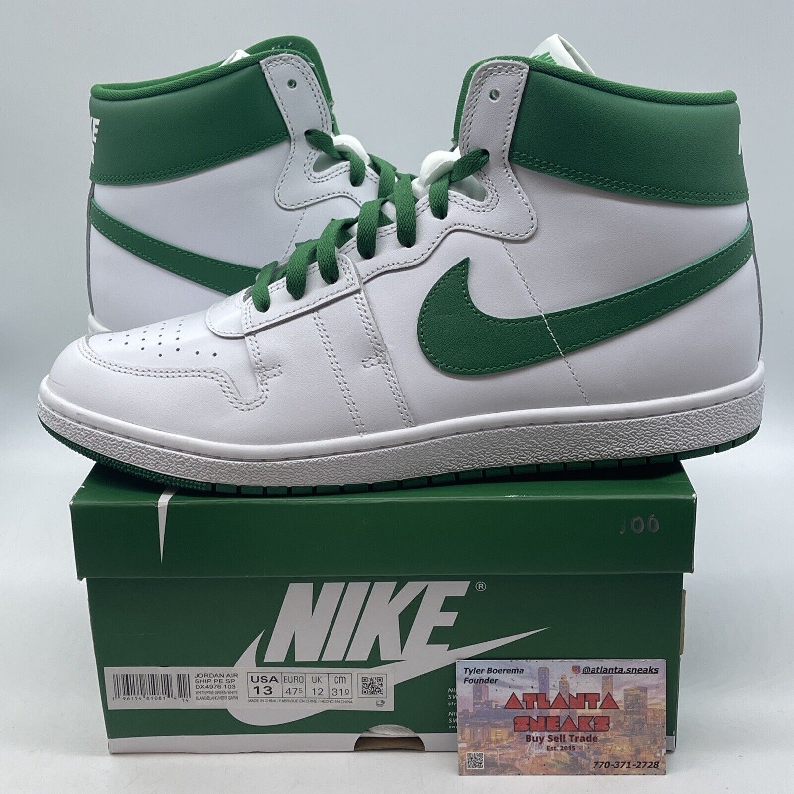 Size 13 - Nike Air Ship Pine Green White Leather (DX4976-103)