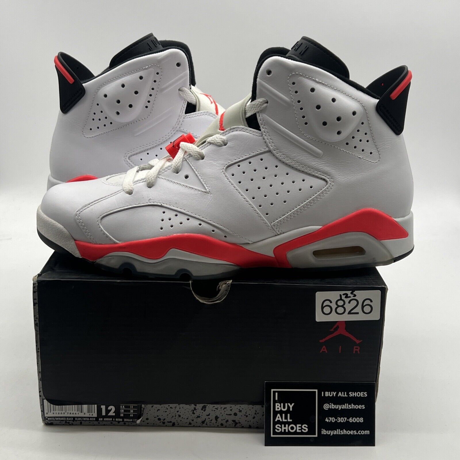 Size 12 - Air Jordan 6 Retro 2014 White Infrared (384664-123)