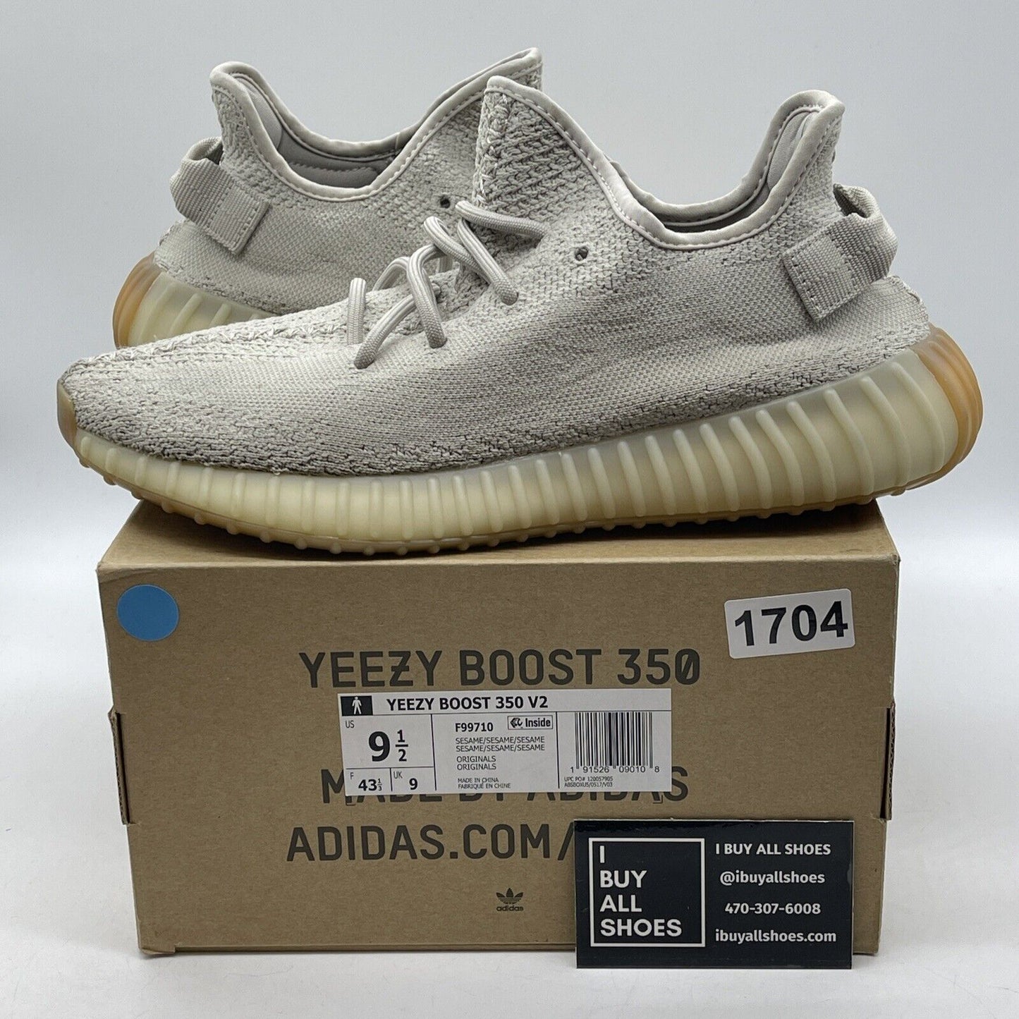 Size 9.5 - adidas Yeezy Boost 350 V2 Low Sesame Brown Tan Suede (F99710)