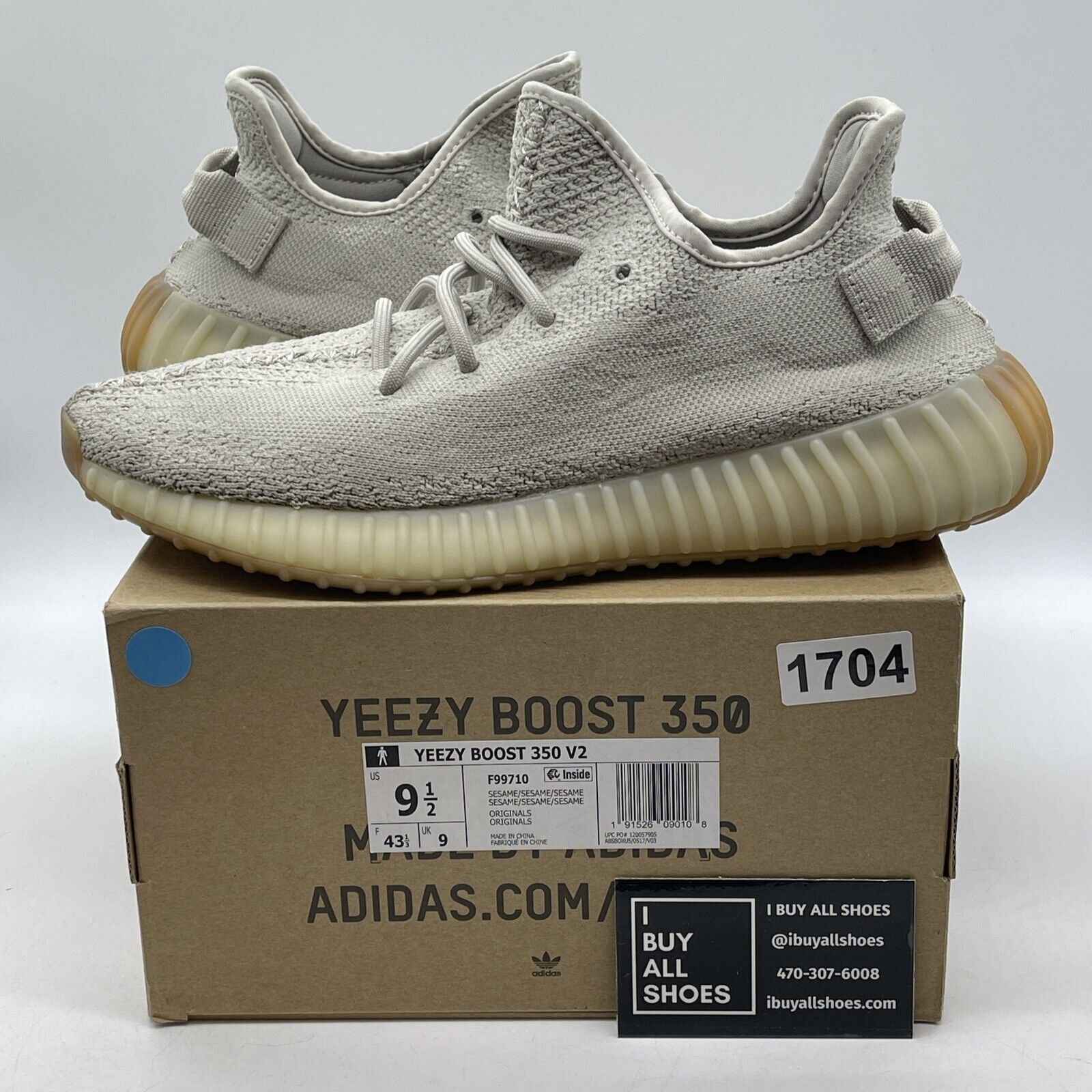 Size 9.5 - adidas Yeezy Boost 350 V2 Low Sesame Brown Tan Suede (F99710)