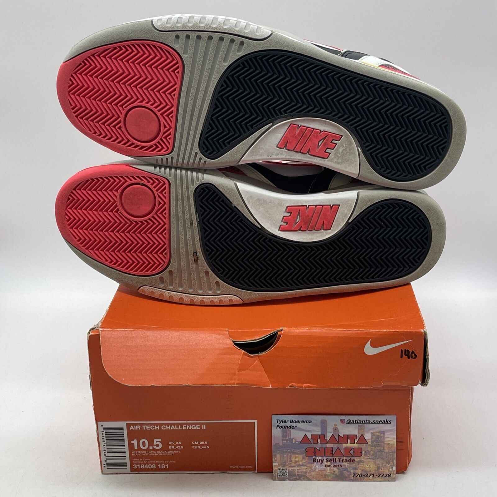 Size 10.5 - Nike Air Tech Challenge 2 2008 White Hot Lava White (318408-181)