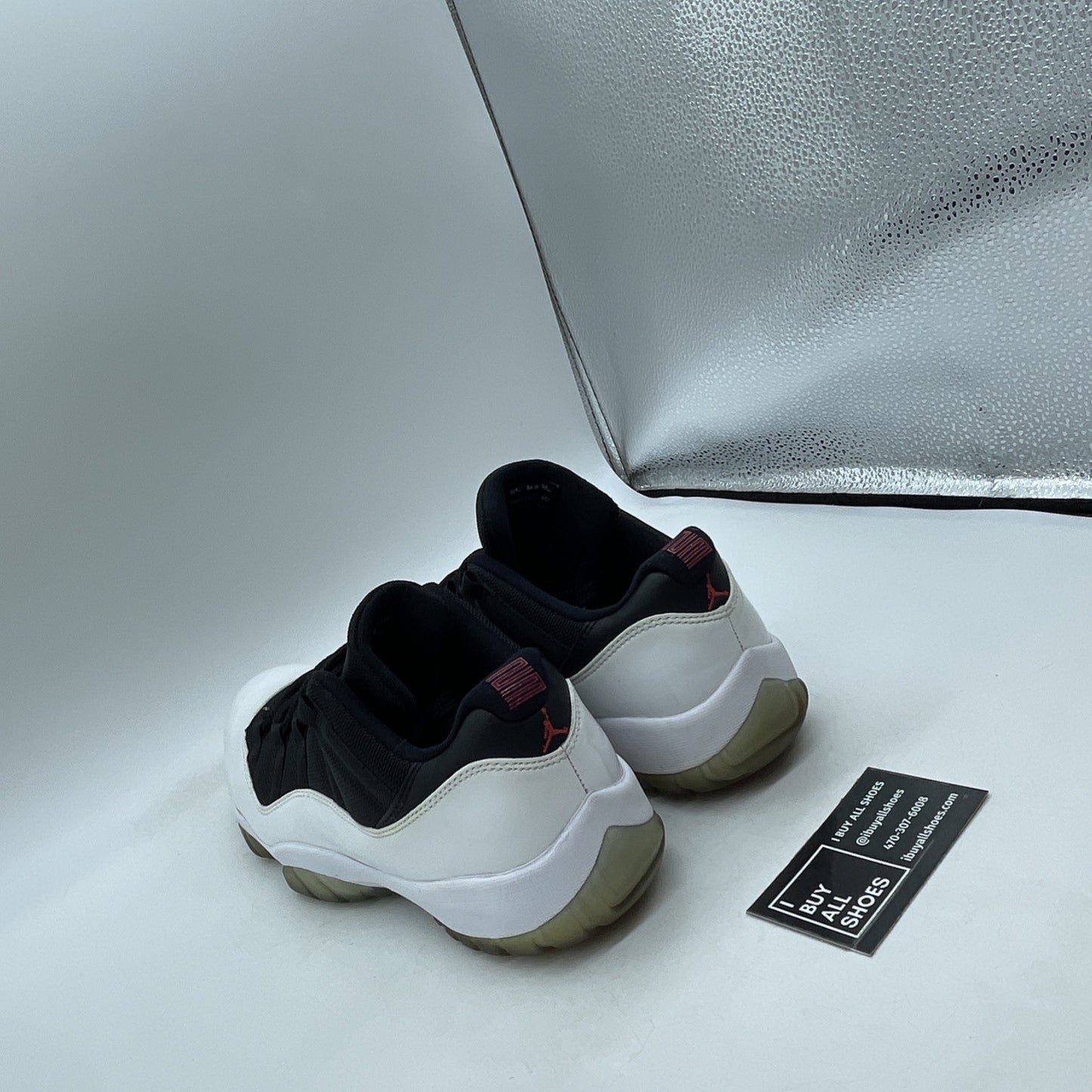 Size 9.5 - Air Jordan 11 Retro Low Tuxedo White Black Leather (528895-110)