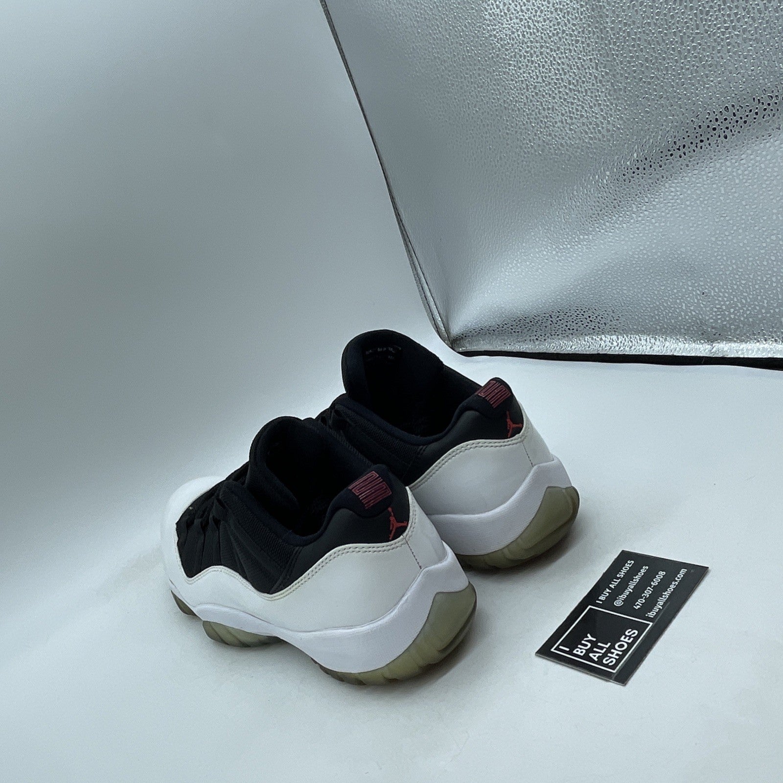Size 9.5 - Air Jordan 11 Retro Low Tuxedo White Black Leather (528895-110)