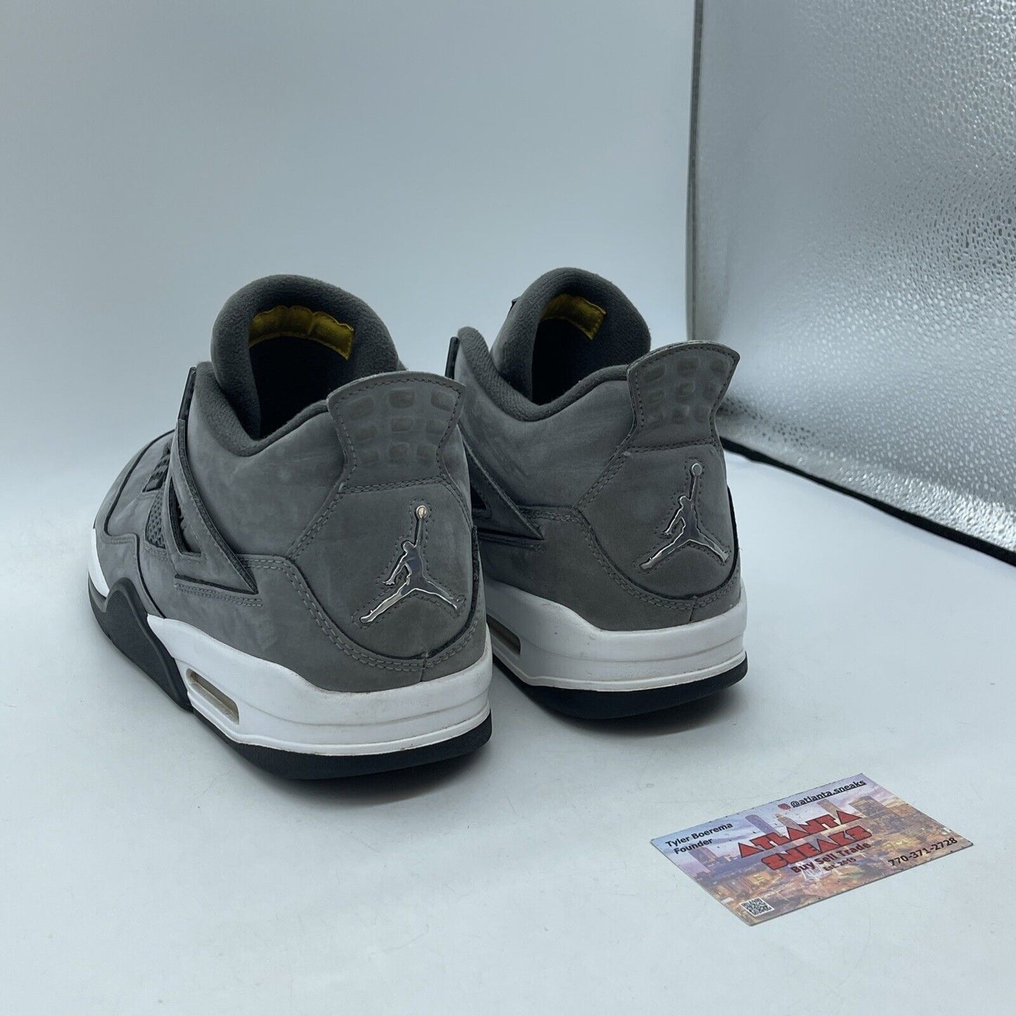 Size 10.5 - Jordan 4 Retro Low Cool Grey Suede Black White Leather (308497-007)