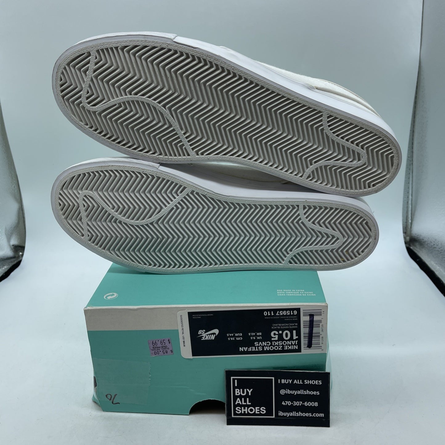 Size 10.5 - Nike Zoom Stefan Janoksi Cnvs White (615957-110)