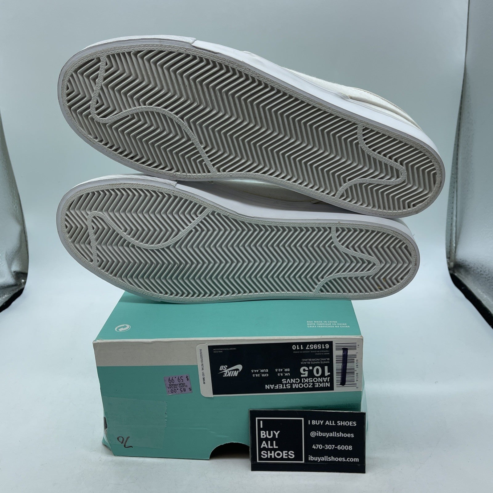 Size 10.5 - Nike Zoom Stefan Janoksi Cnvs White (615957-110)