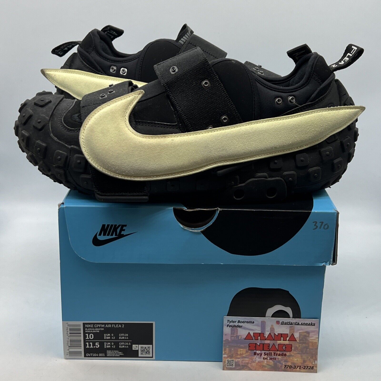 Size 10-Nike Air Flea 2 x Cactus Plant Flea Market Black Alabaster (DV7164-001)