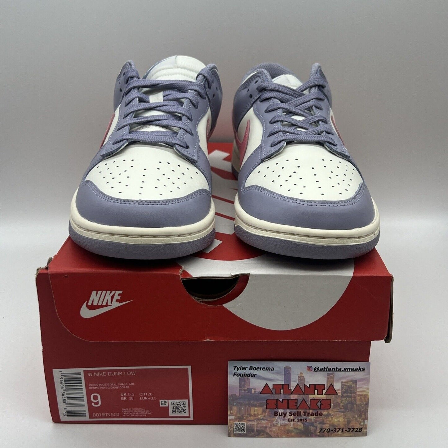 Size 9W/ 7.5M - Nike Dunk Low Indigo Haze Coral Chalk Womens (DD1503-500) NEW