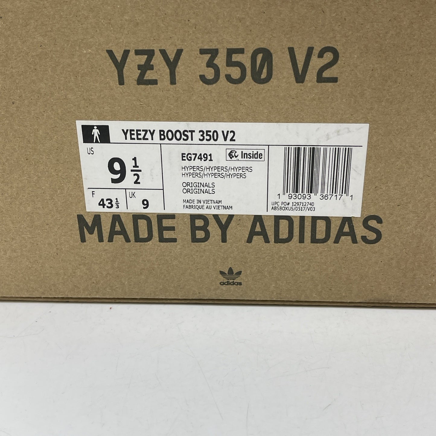 Size 9.5 - adidas Yeezy Boost 350 V2 Low Hyperspace White Suede (EG7491)