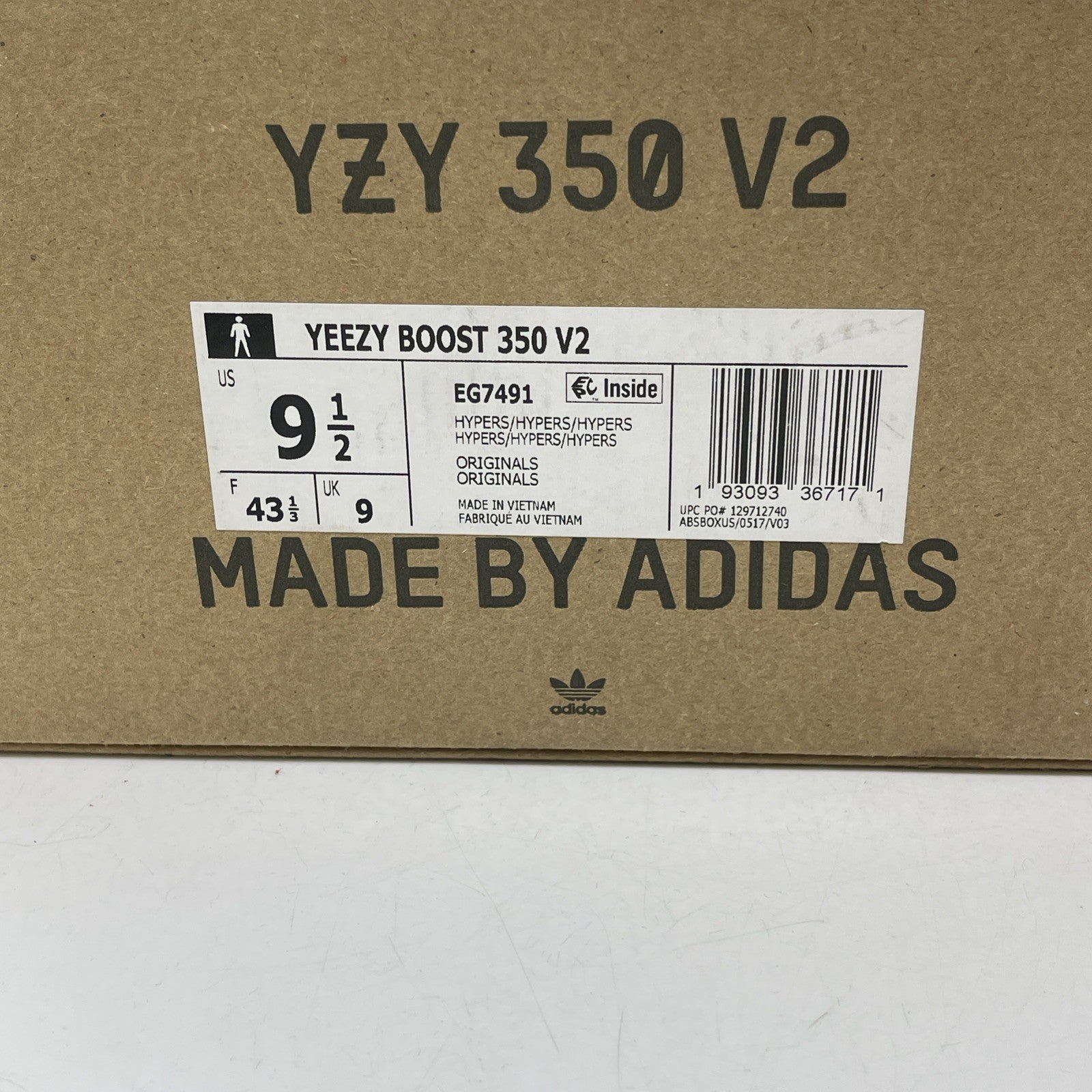 Size 9.5 - adidas Yeezy Boost 350 V2 Low Hyperspace White Suede (EG7491)
