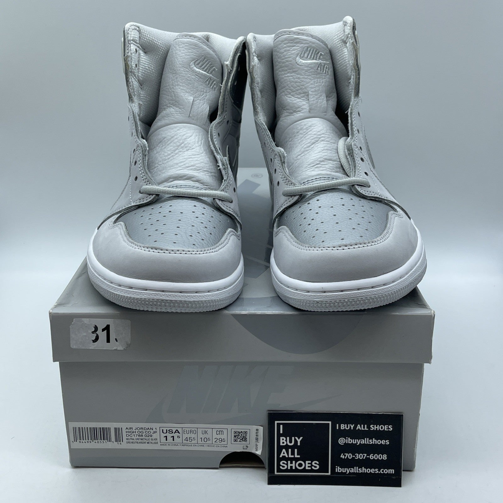 Size 11.5 - Air Jordan 1 Retro OG CO.JP High Tokyo Silver Suede (DC1788-029)