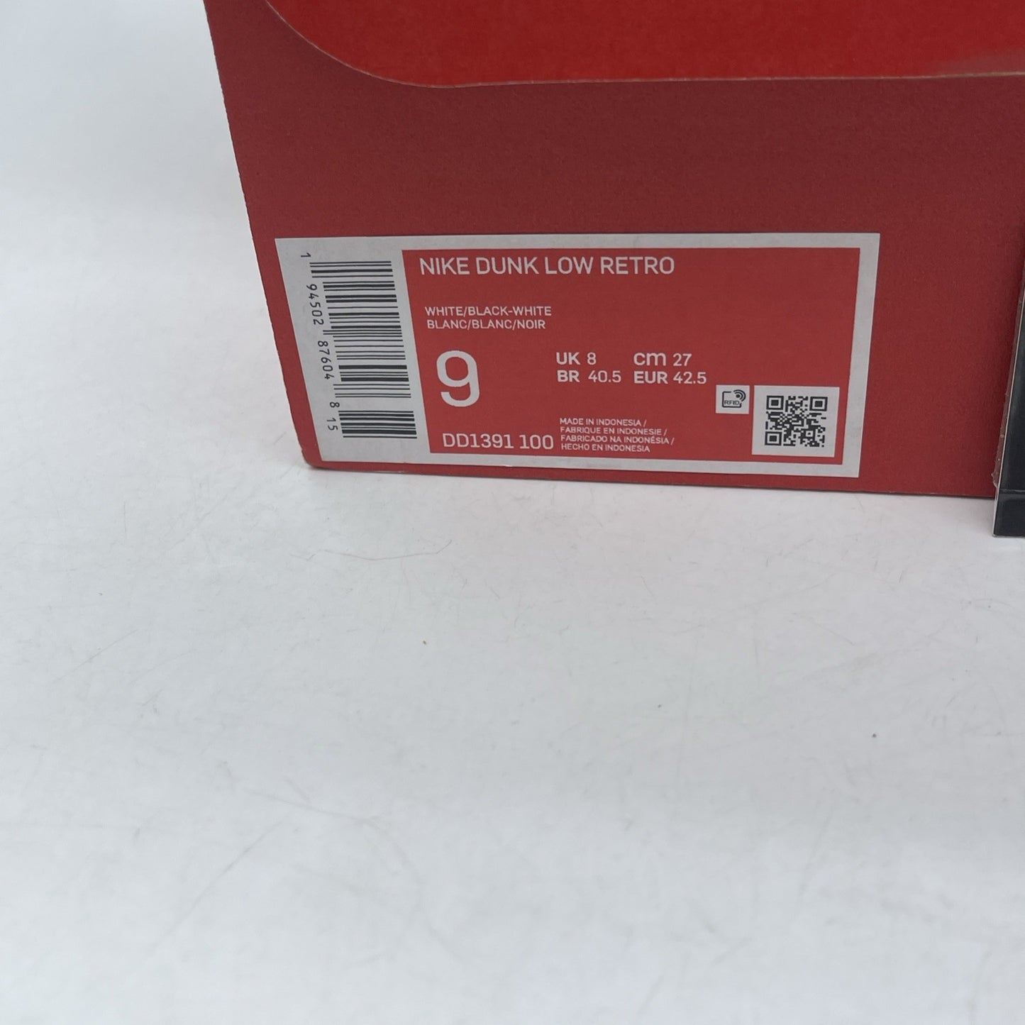 Size 9 - Nike Dunk Low Black White Leather (DD1391-100)