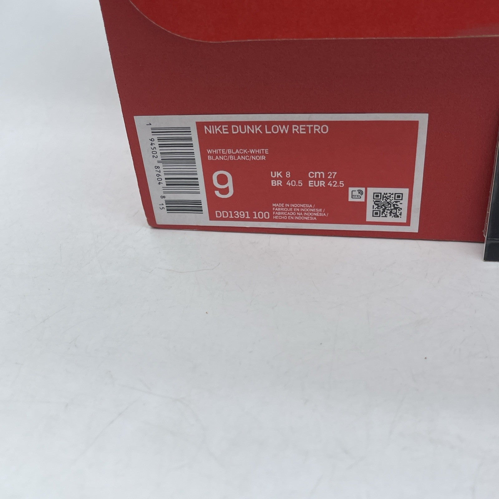 Size 9 - Nike Dunk Low Black White Leather (DD1391-100)
