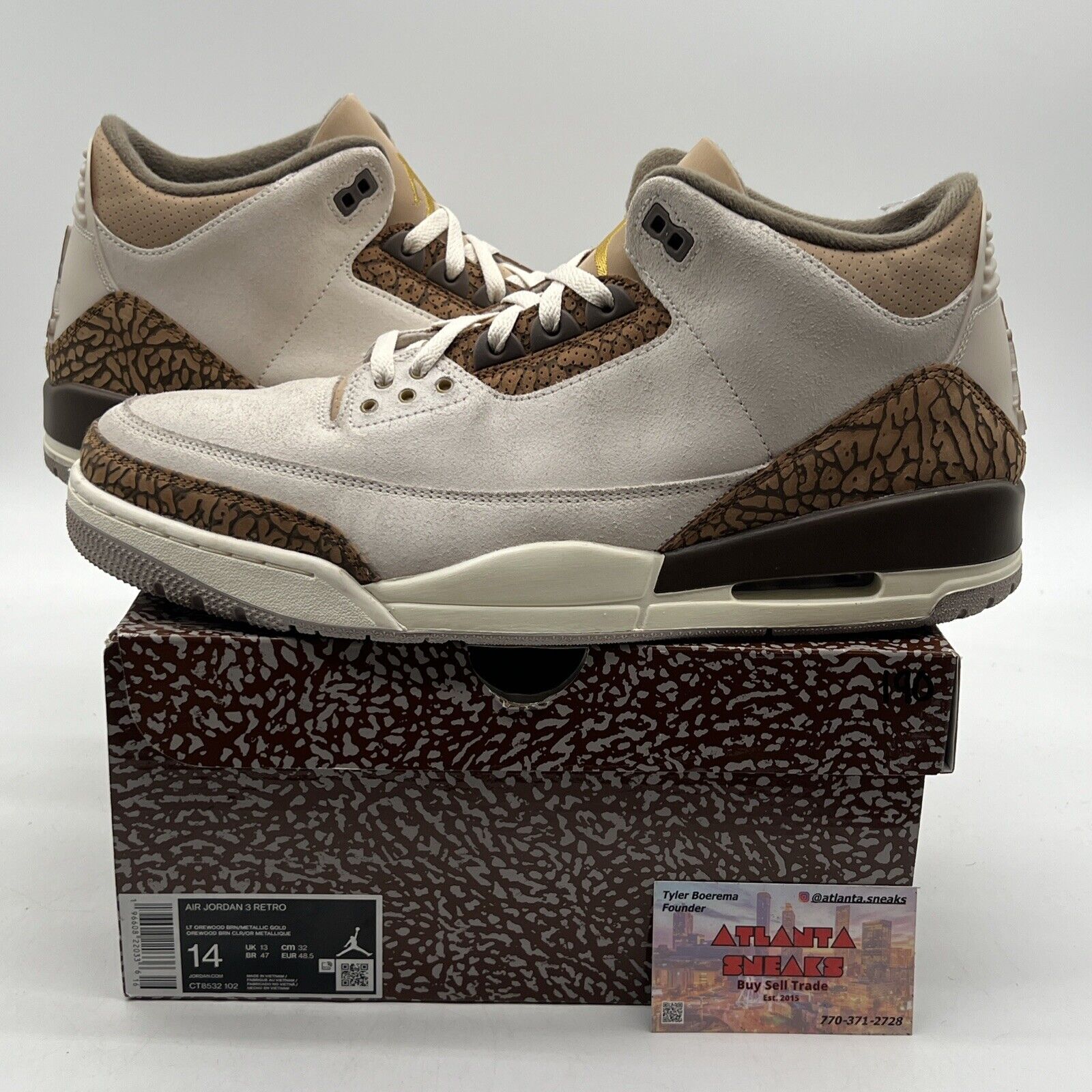 Size 14 - Jordan 3 Retro Low Palomino Brown Tan Suede (CT8532-102)