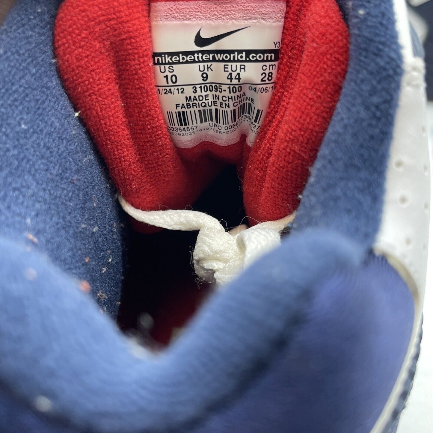 Size 10 - Nike Air Force 180 2012 Dream Team Blue White Leather  (310095-100)
