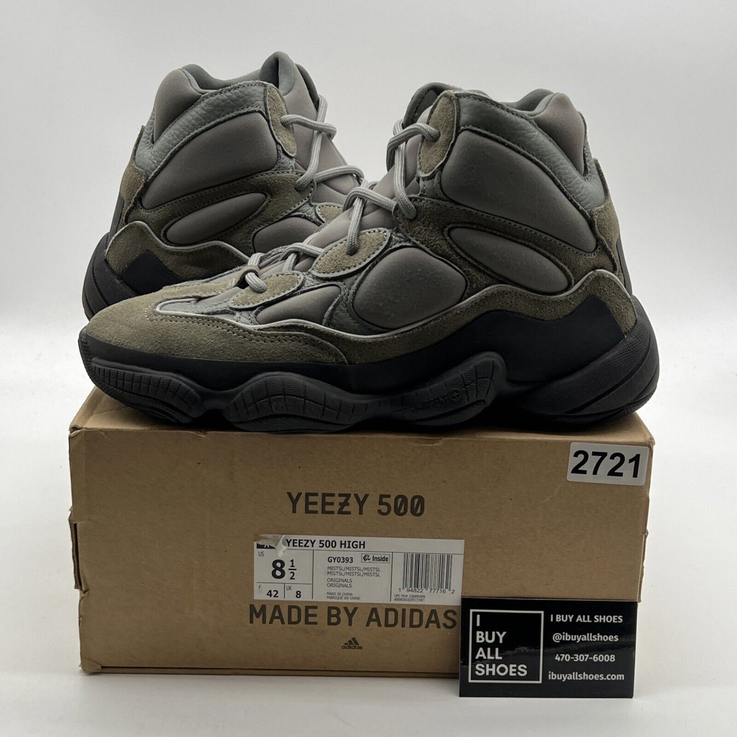 Size 8.5 - Adidas Yeezy 500 High Mist (GY0393)
