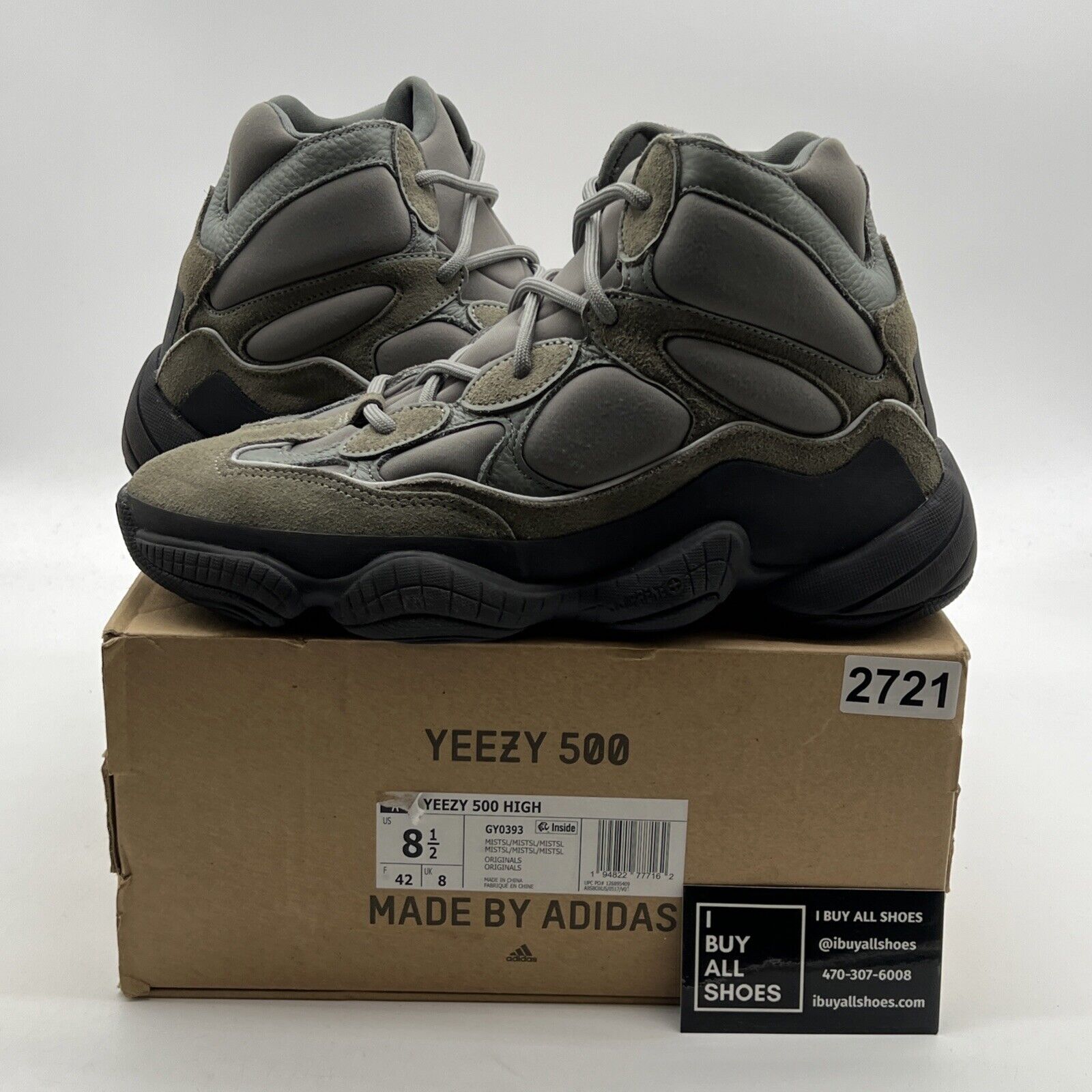 Size 8.5 - Adidas Yeezy 500 High Mist (GY0393)
