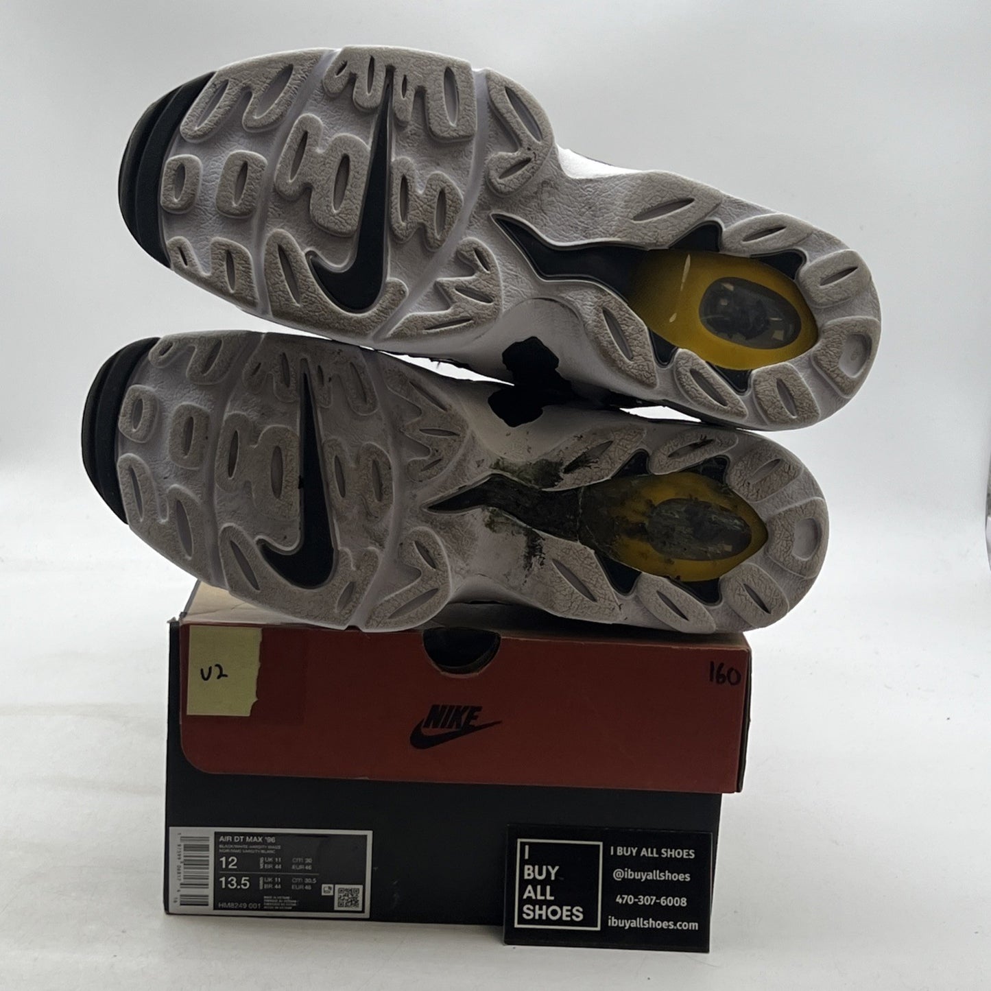 Size 12 -  Air Dt Max ‘96 Black White 2024 Yellow Suede Leather  (HM8249-001)