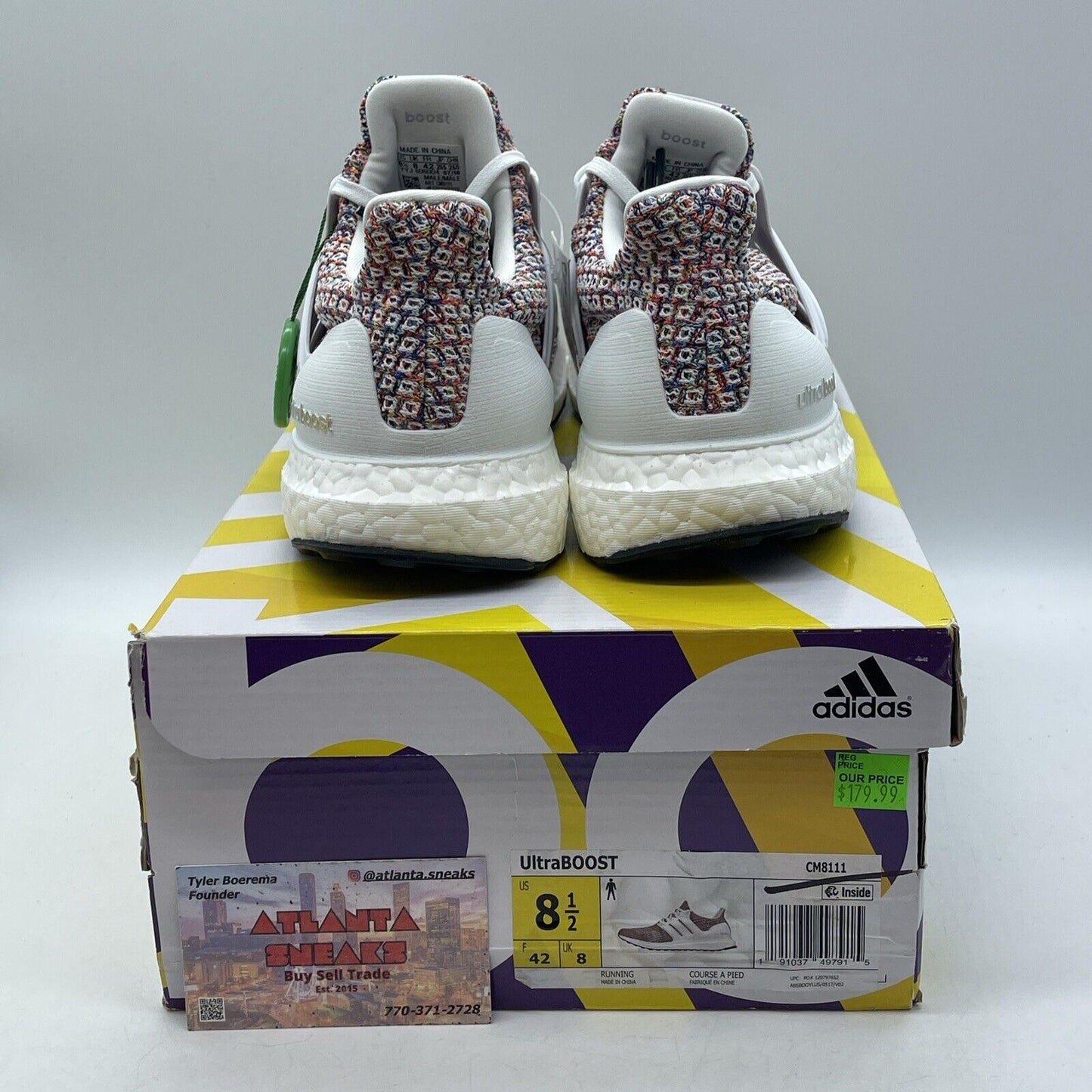 Size 8.5 - adidas UltraBoost 4.0 Rainbow Suede White Leather (CM8111)