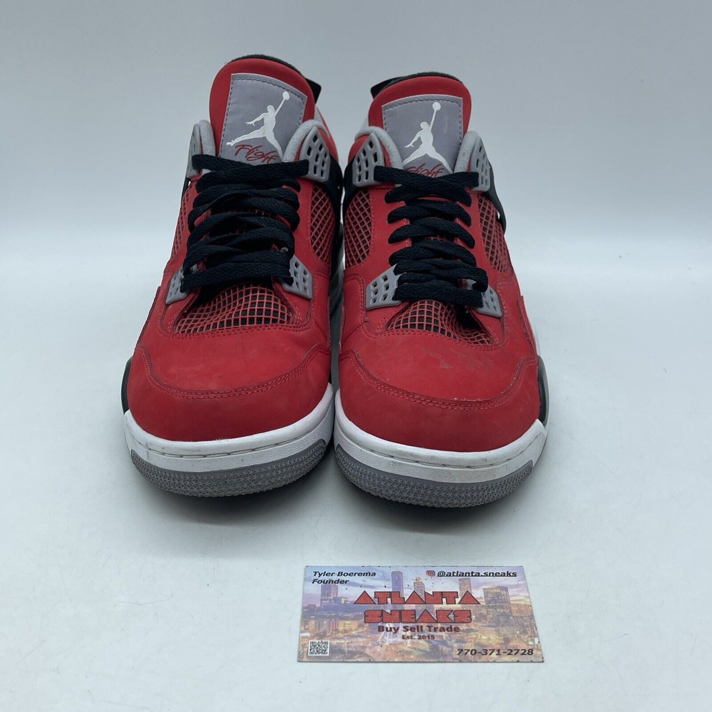 Size 10 - Jordan 4 Retro Toro Bravo 2013 Red Suede Black White (308497-603)