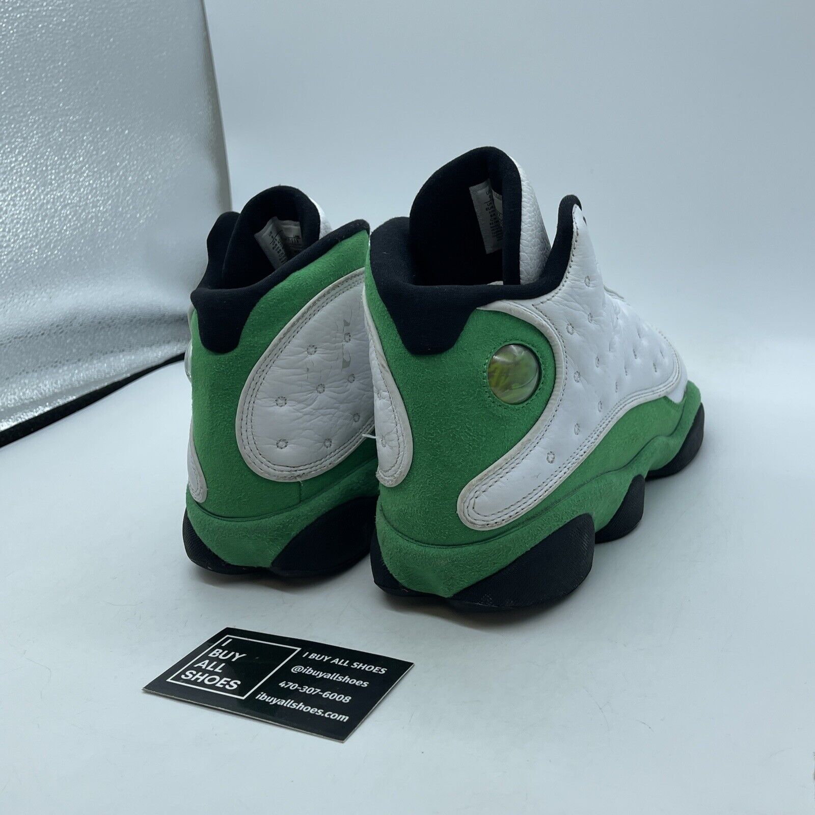 Size 9 - Jordan 13 Retro Lucky Green Black White Suede Leather (DB6537-113)