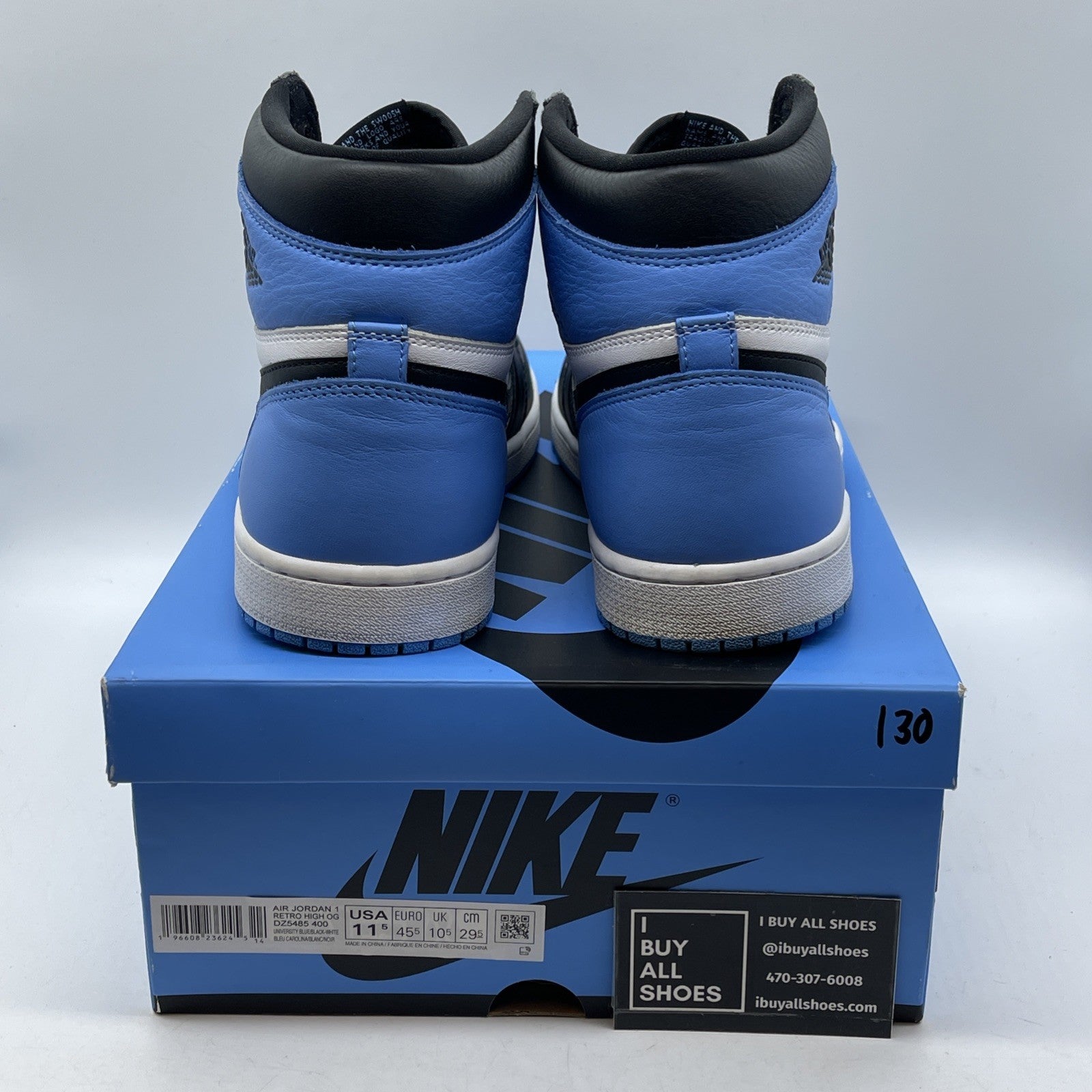Size 11.5 - Jordan 1 Retro OG High UNC Toe Blue Black White (DZ5485-400)